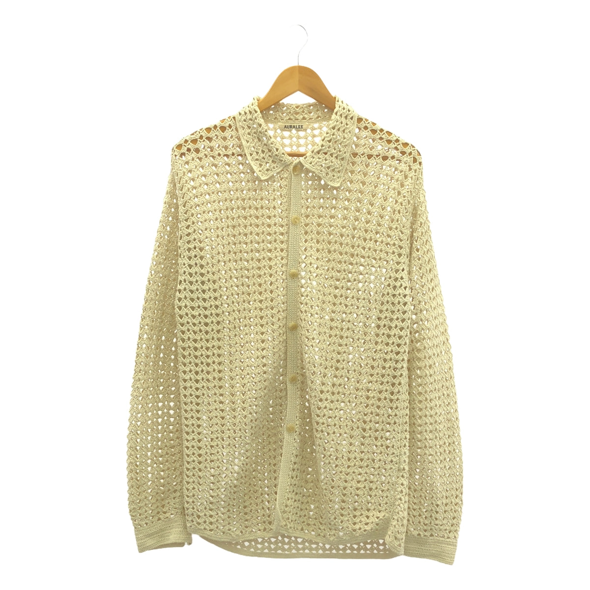 AURALEE オーラリー 22SS HAND CROCHET COTTON KNIT SHIRTS