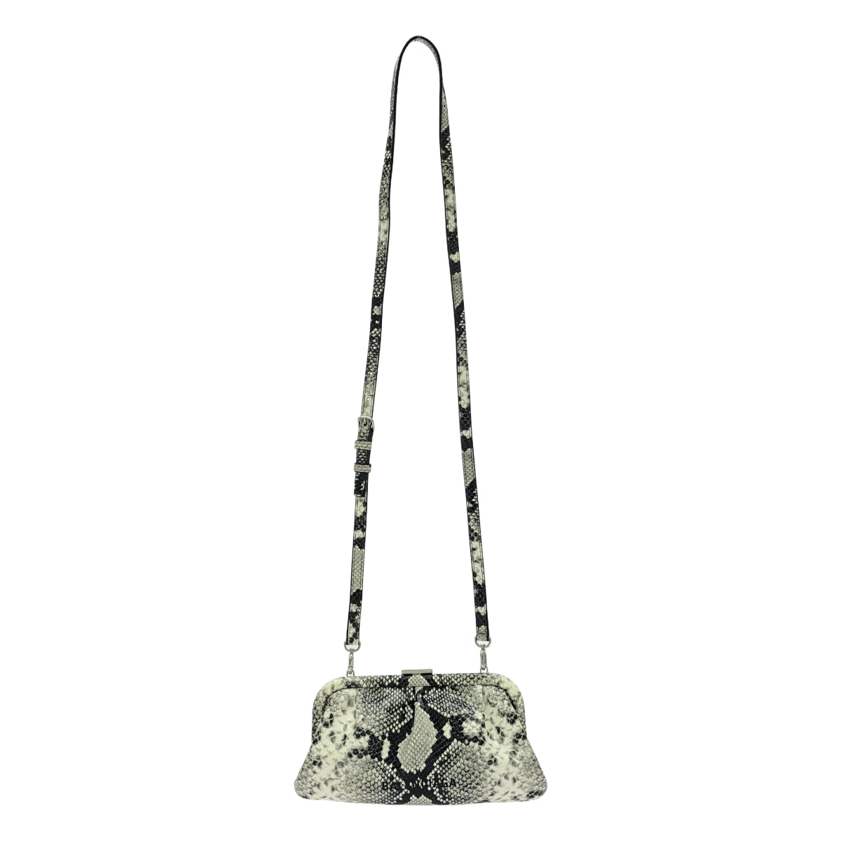 BALENCIAGA / バレンシアガ | Cloud XS Calfskin Python Effect クラウドXS パイソン柄 レザー がま口 クラッチバッグ |