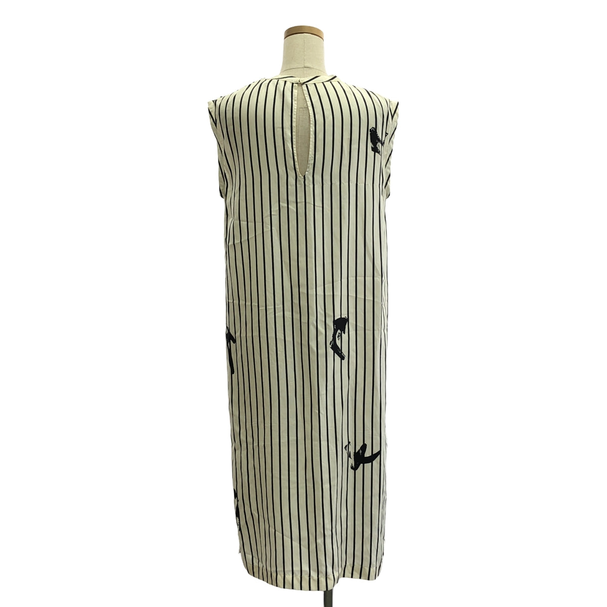 JIL SANDER / ジルサンダー | ストライプ ノースリーブ ワンピース | 40 | レディース