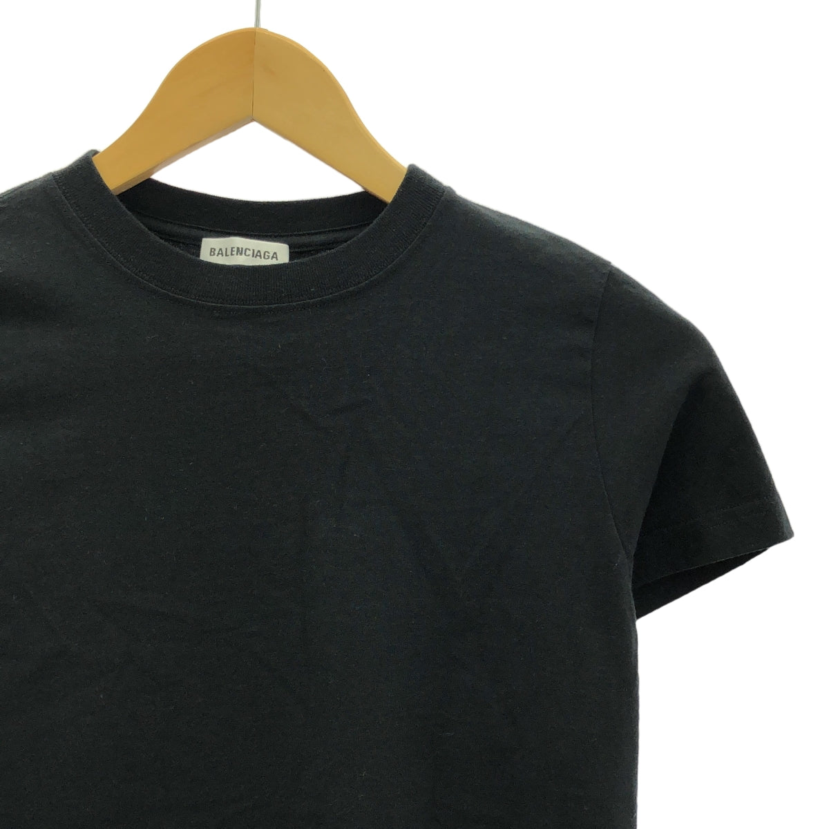 BALENCIAGA | 2019 | Cotton Logo Flag Cut and Sew | XS | Black | Women's