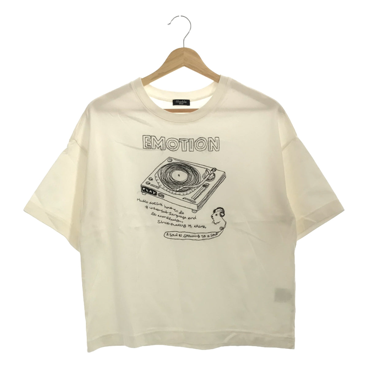 marble SUD / マーブルシュッド | ステッチワーク クルーネック Tシャツ カットソー | ホワイト | レディース – KLD