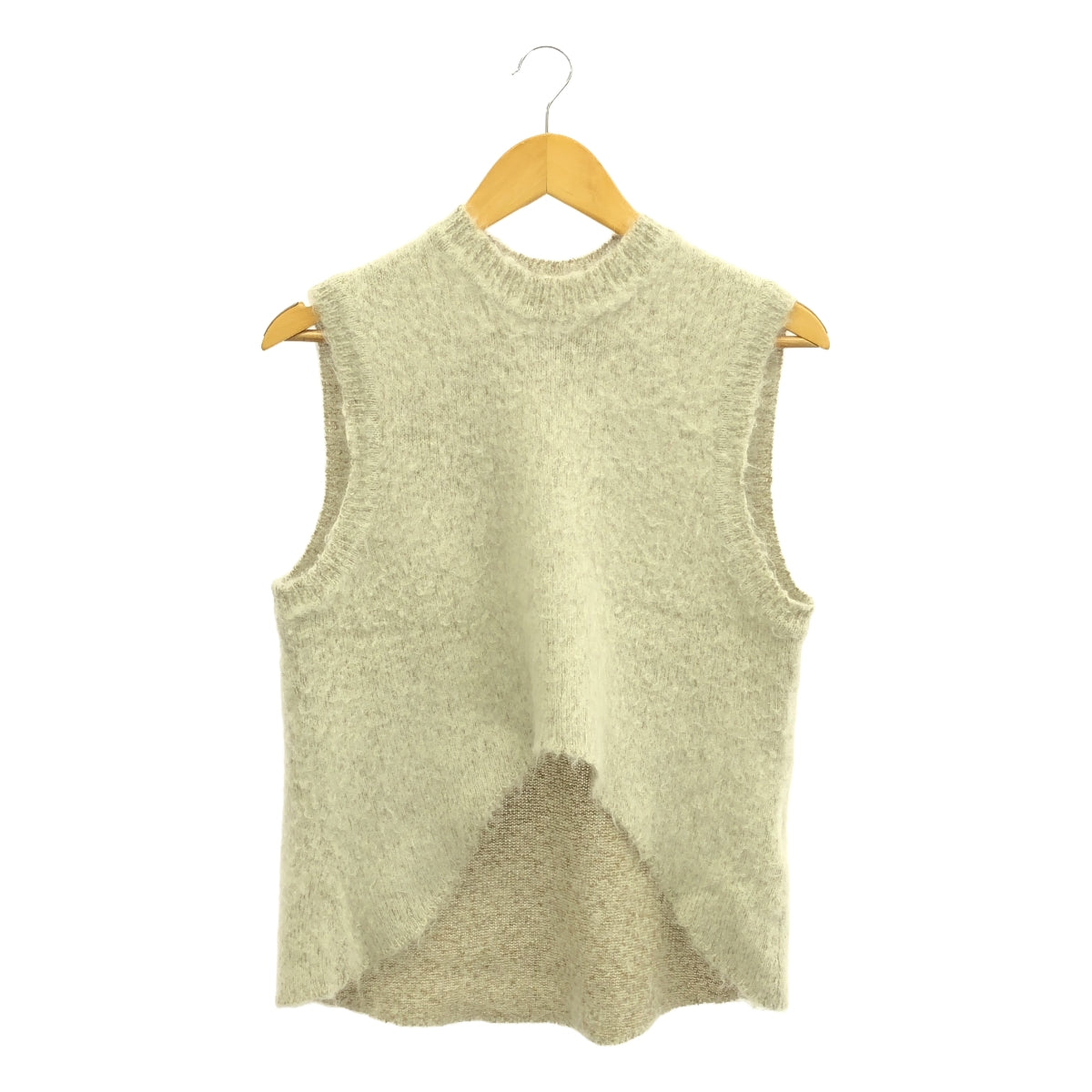 【美品】 Mame Kurogouchi / マメクロゴウチ | 2023AW | Brused Alpaca Sleeveless Knitted Top ニット | 2 | ベージュ | レディース