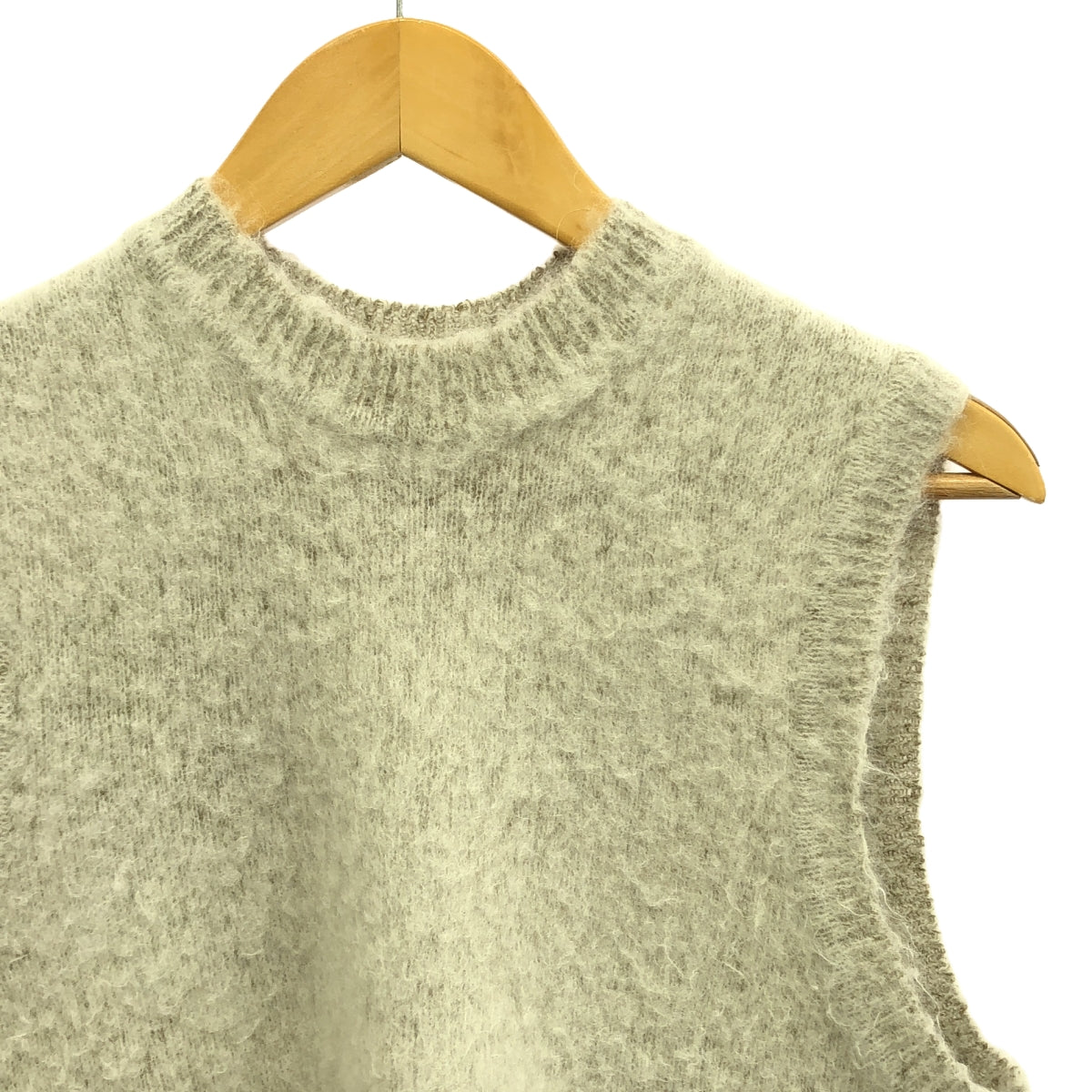 【美品】 Mame Kurogouchi / マメクロゴウチ | 2023AW | Brused Alpaca Sleeveless Knitted Top ニット | 2 | ベージュ | レディース