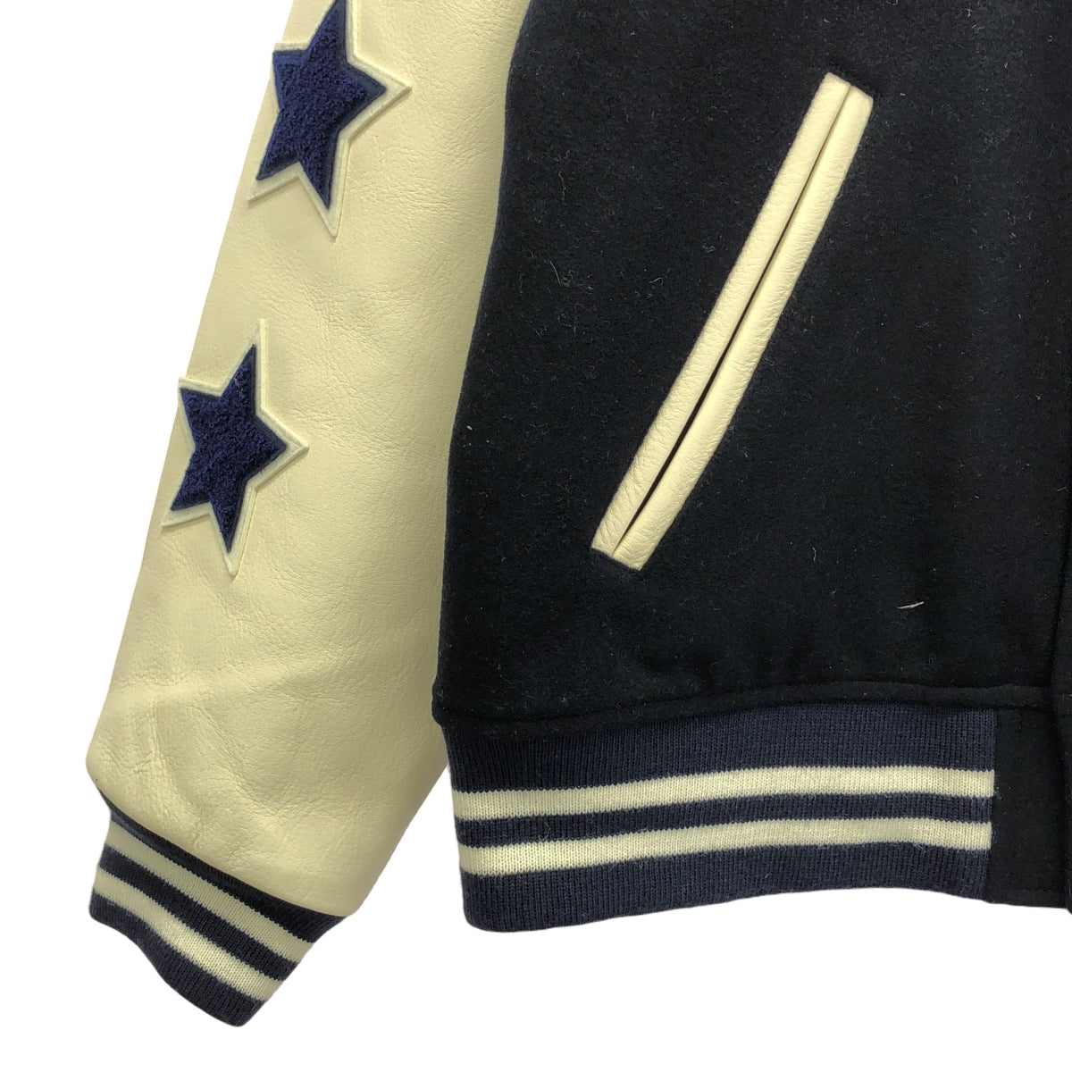 UNDER COVER / アンダーカバー | ×HUMAN MADE / ヒューマンメイド LAST ORGY 2 VARSITY JACKET / ラストオージー レザー切替 スタジャン ジャケット | L | メンズ