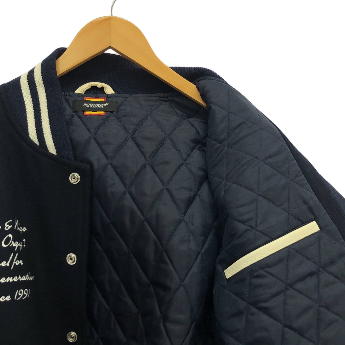 UNDER COVER / アンダーカバー | ×HUMAN MADE / ヒューマンメイド LAST ORGY 2 VARSITY JACKET / ラストオージー レザー切替 スタジャン ジャケット | L | メンズ