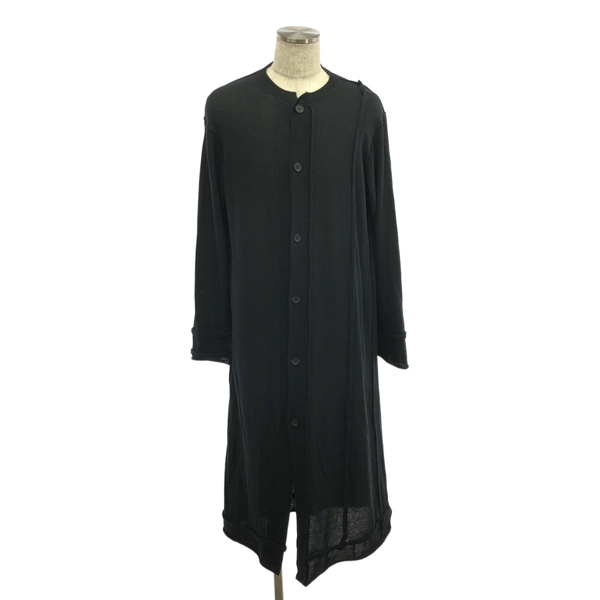 YOHJI YAMAMOTO POUR HOMME / ヨウジヤマモトプールオム | 2020SS | 縫い代デザイン コットンニット クルーネック ロング カーディガン | 3 | メンズ