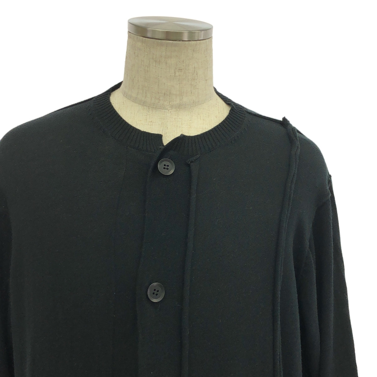 YOHJI YAMAMOTO POUR HOMME / ヨウジヤマモトプールオム | 2020SS | 縫い代デザイン コットンニット クルーネック ロング カーディガン | 3 | メンズ