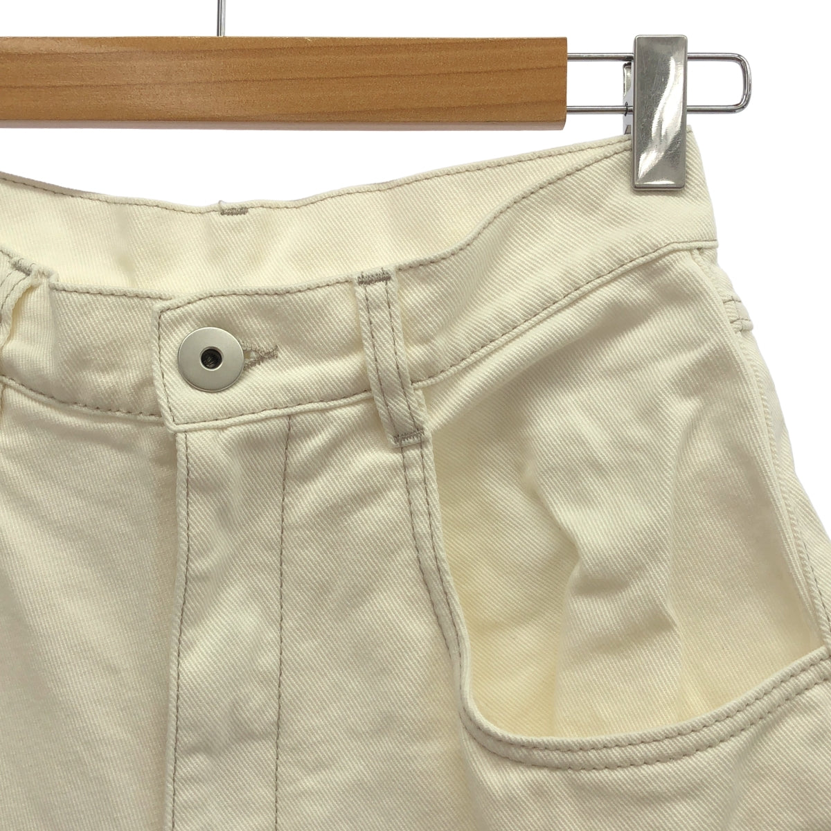 Maison Margiela / 메종 마르젤라 | 2021AW | 슬래시 디테일 컷오프 데님 팬츠 | 38 | 화이트 | 여성