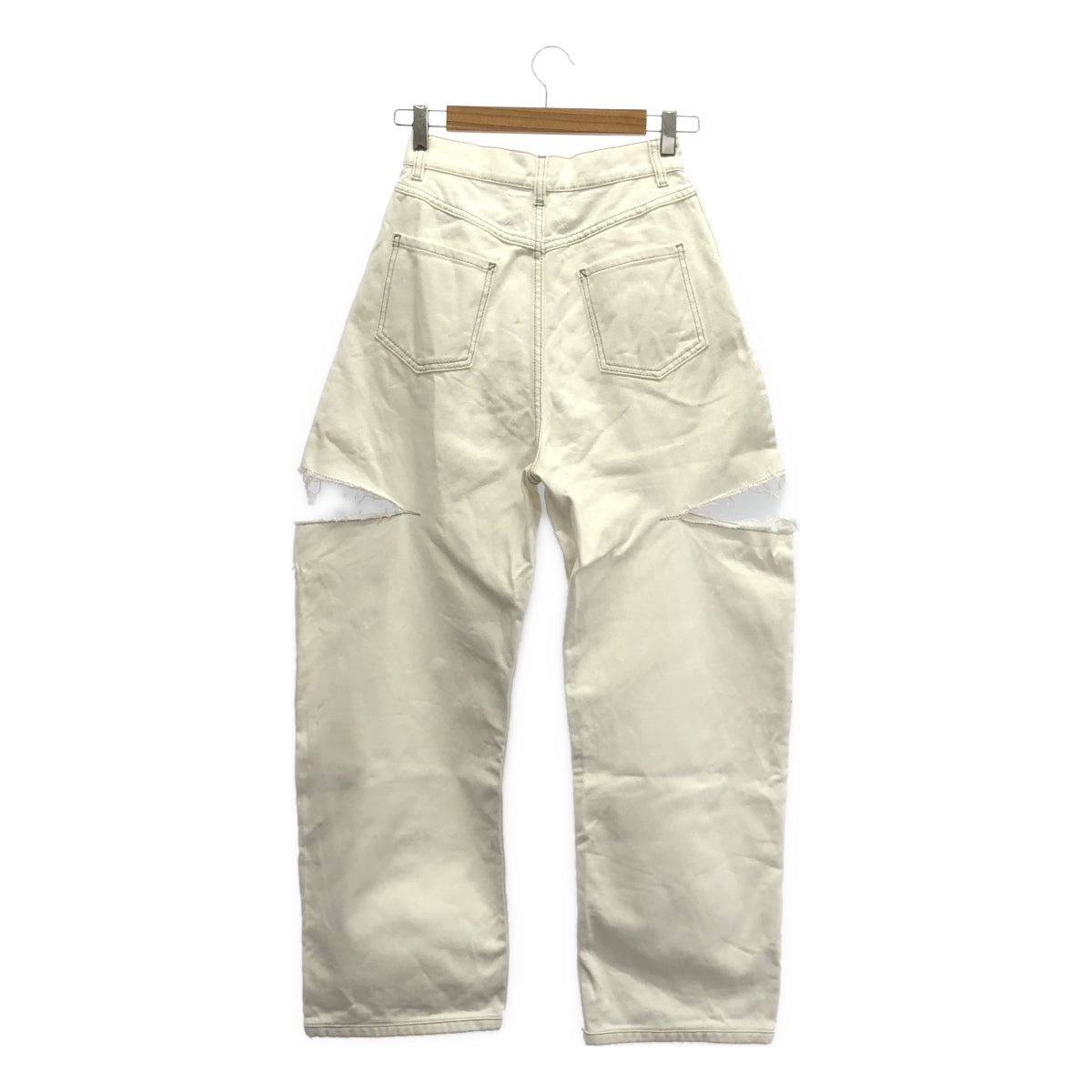 Maison Margiela / 메종 마르젤라 | 2021AW | 슬래시 디테일 컷오프 데님 팬츠 | 38 | 화이트 | 여성