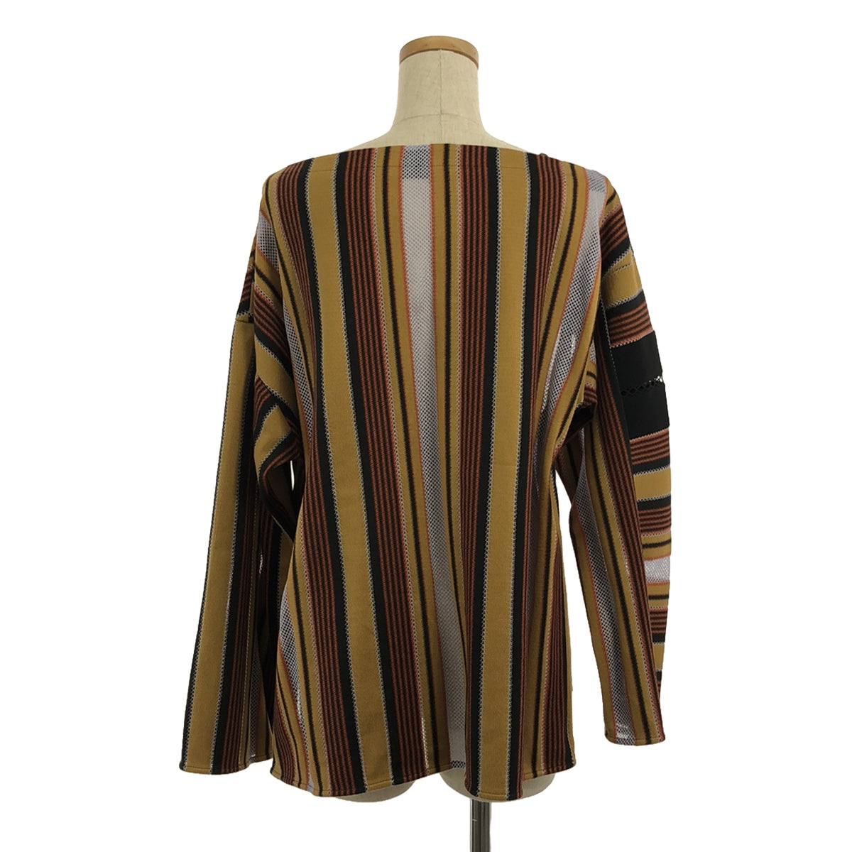 【新品】 Mame Kurogouchi / マメクロゴウチ | 2023AW | Raschel Jersey Torchon Lace Stripe Top / トーションレース トップス | 1 | brown | レディース