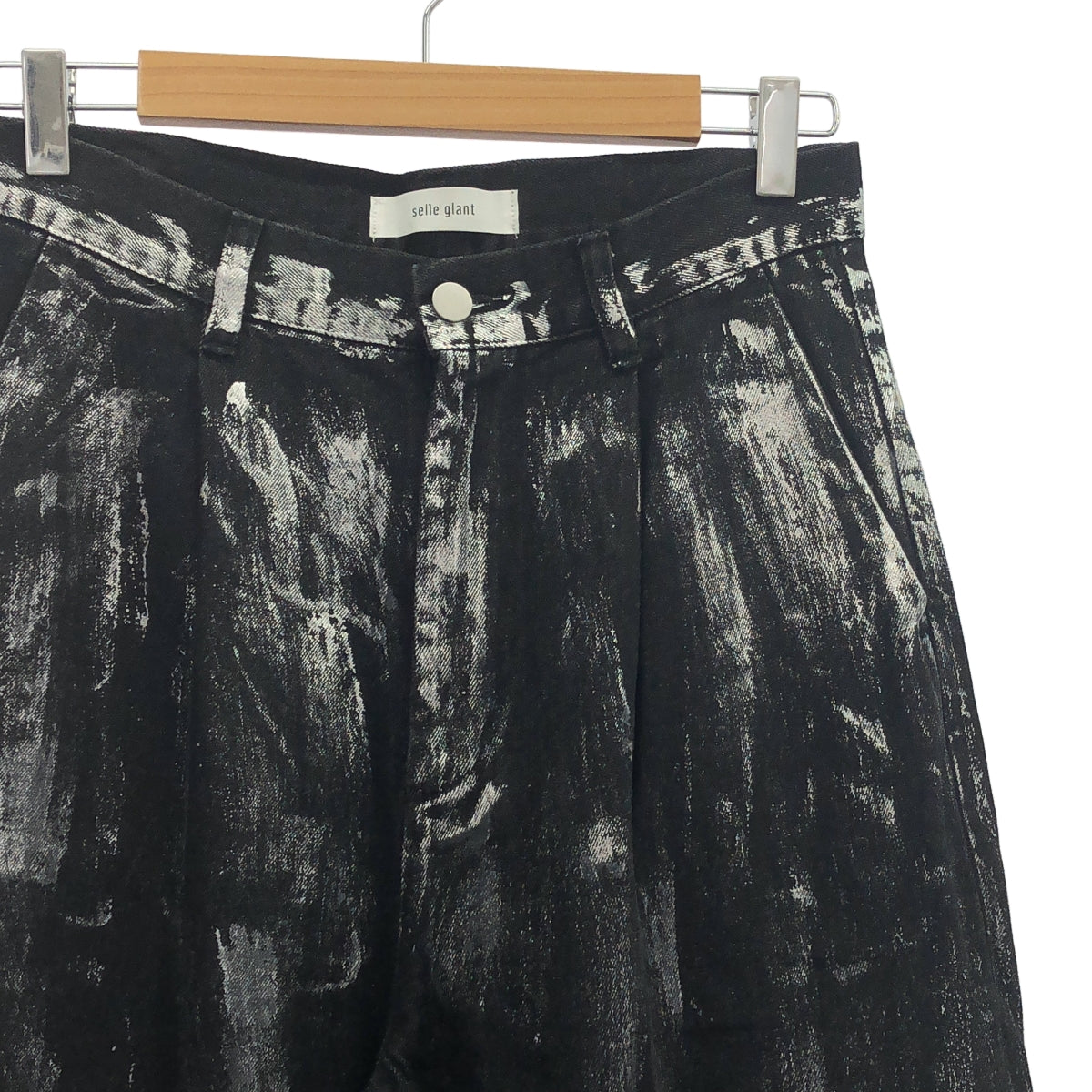 selle glant / 셀레그란트 | 실버 페인트 데님 팬츠 | M | 블랙 | 남성
