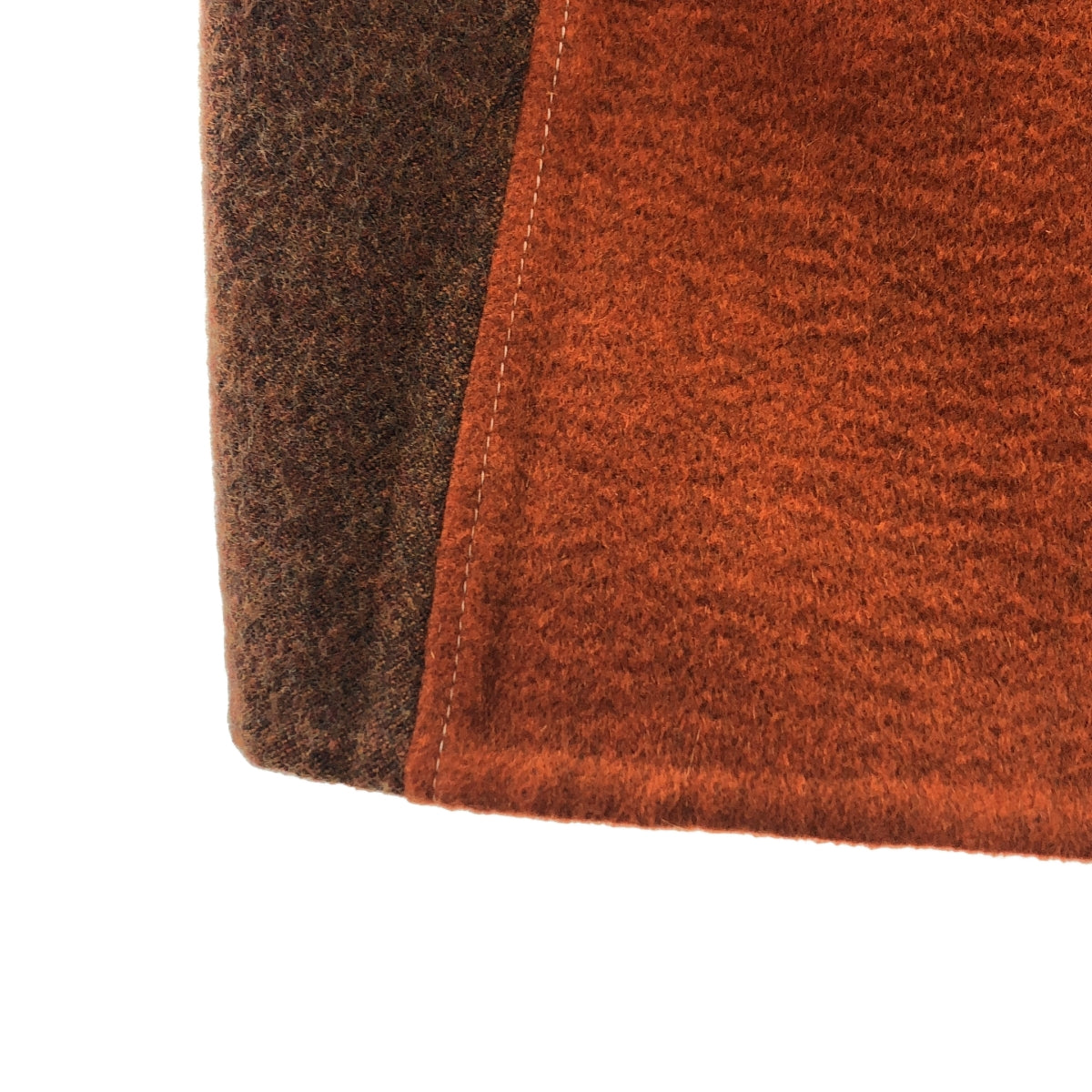 【美品】  CELINE / セリーヌ | 2015AW | フィービー期 ウール カシミヤ 切替 レザーパッチ ワンピース | 38 | ブラウン | レディース