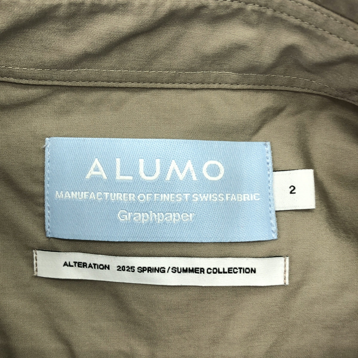 Graphpaper / 그래프 종이 | 2025SS | ALUMO for GP Regular Collar Shirt / 레귤러 컬러 셔츠 | 2 | 남성