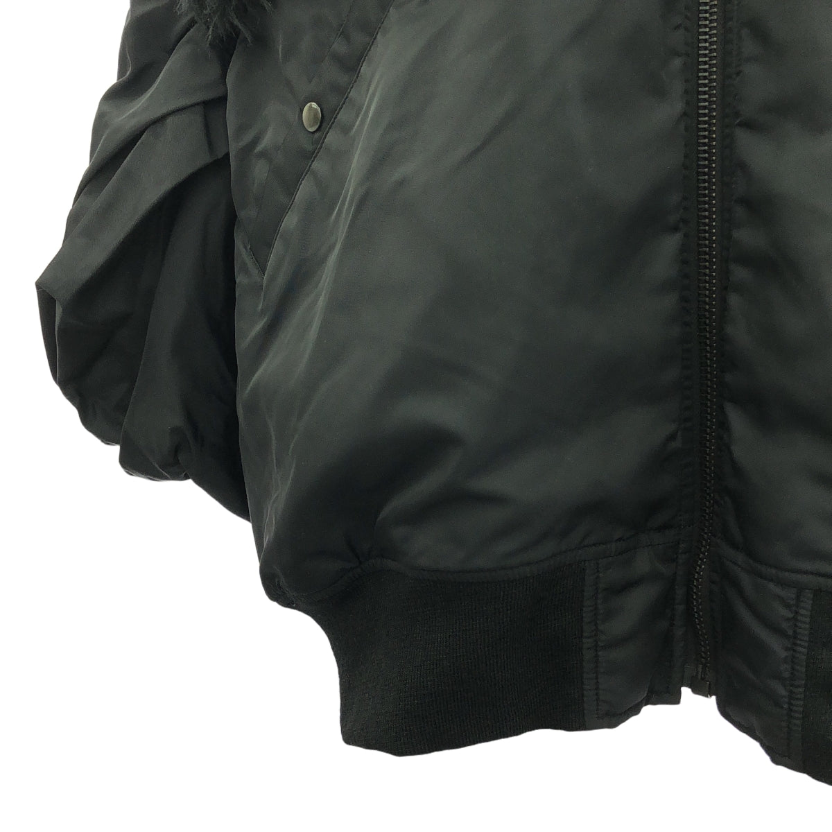 【美品】 JUNYA WATANABE / ジュンヤワタナベ | 2024AW | Fold Down Collar Puffer Jacket / フォールドダウンカラーパファージャケット / キルティング総裏地 | XS | ブラック | レディース