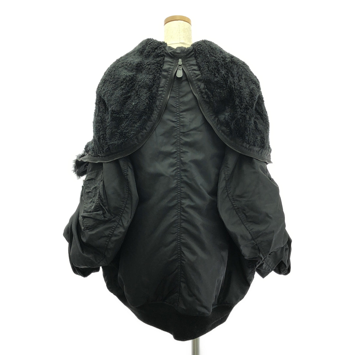 【美品】 JUNYA WATANABE / ジュンヤワタナベ | 2024AW | Fold Down Collar Puffer Jacket / フォールドダウンカラーパファージャケット / キルティング総裏地 | XS | ブラック | レディース