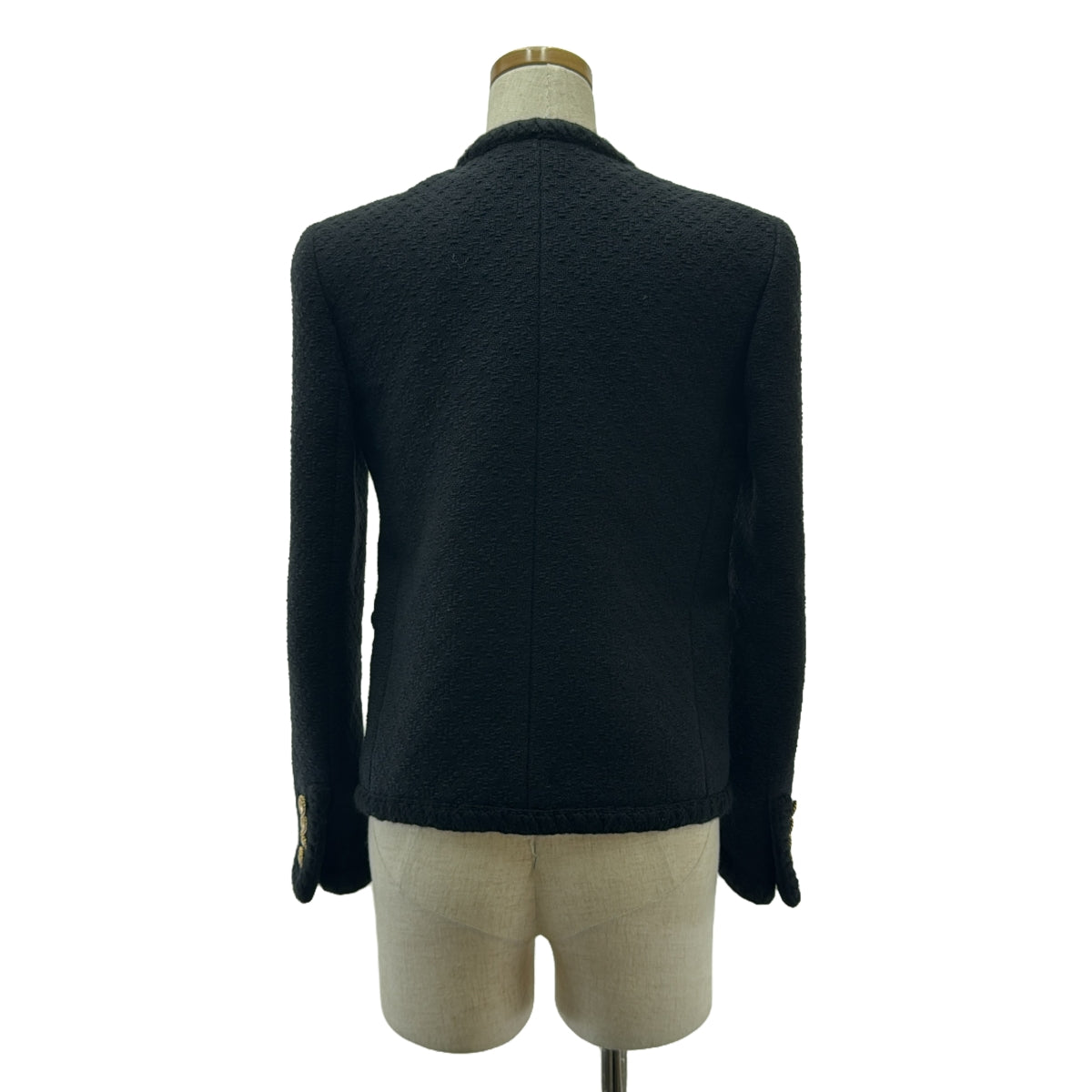 SAINT LAURENT PARIS / サンローランパリ | 2022 | ダイヤモンド エンボス ツイード ショート ジャケット | F36 | ブラック | レディース