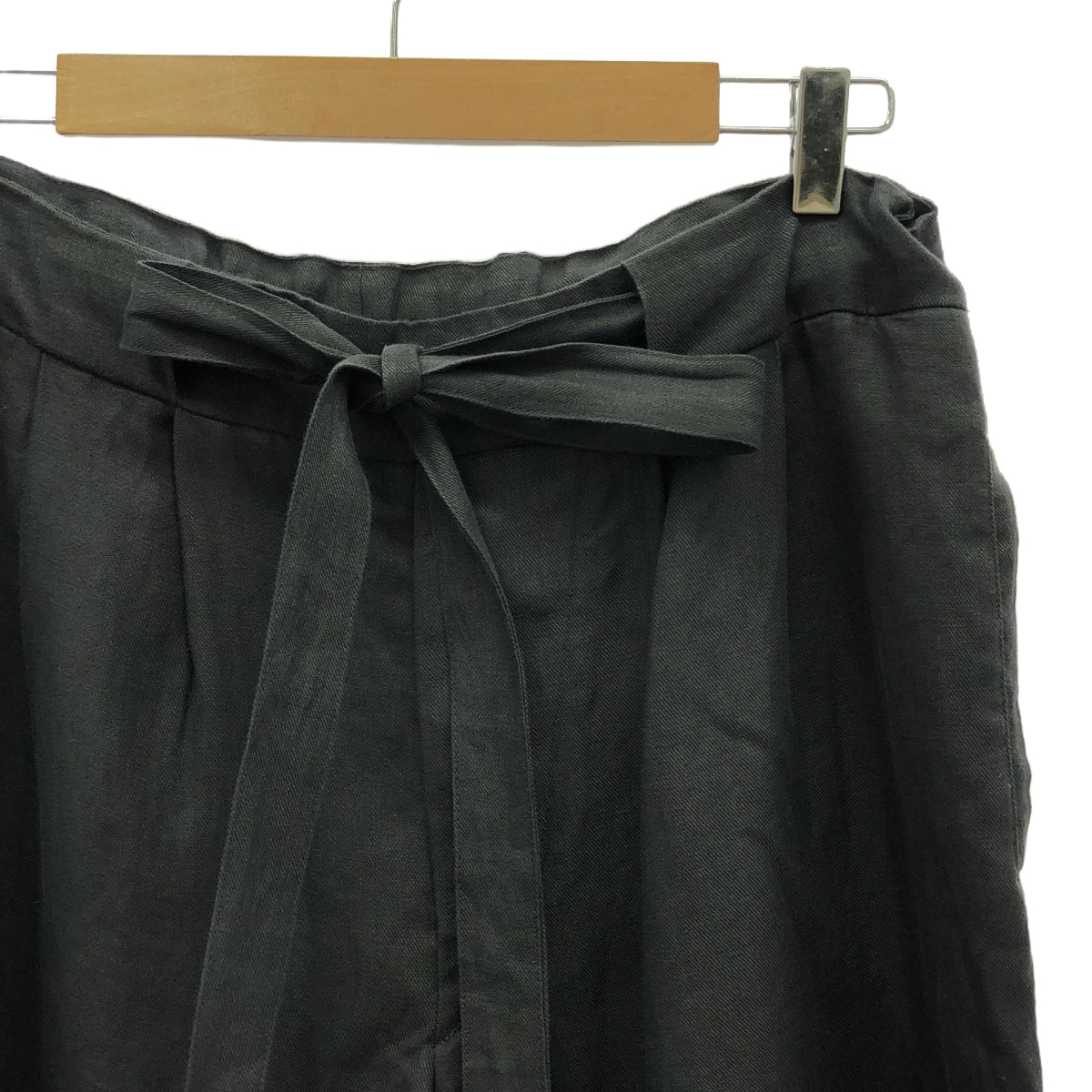 ZIIIN / Jean | Linen drawstring wide slacks pants |