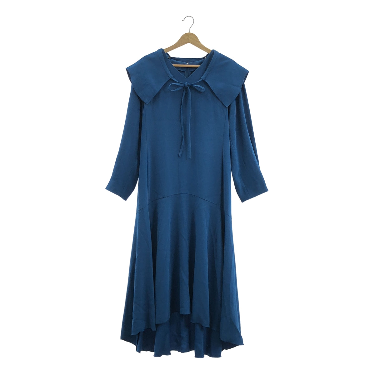 LE CIEL BLEU / 르셸 블루 | 칼라 아세테이트 원피스 | 36 | 블루 |
