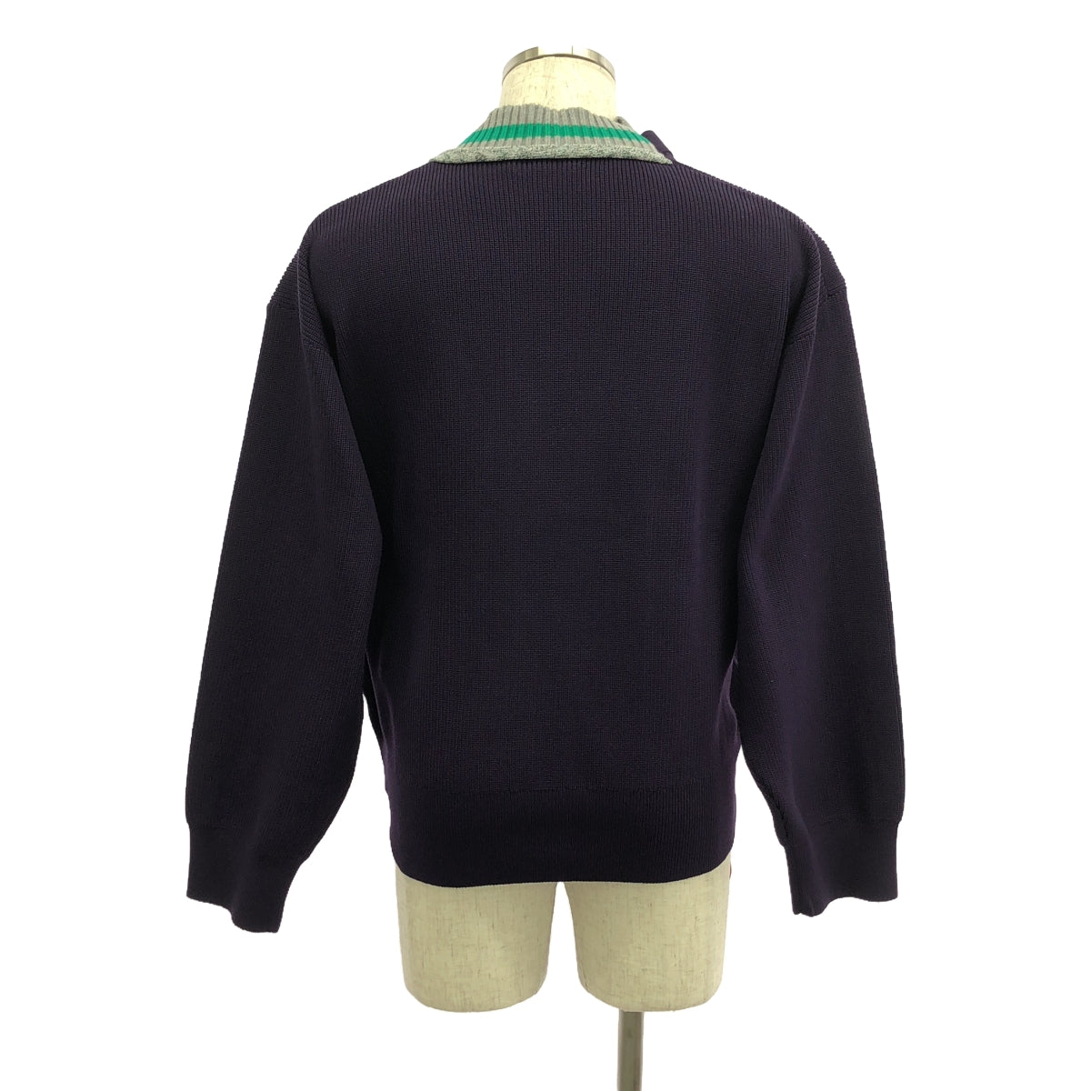 【美品】 kolor / カラー | 2022SS | ポリエステル レイヤード ニット カーディガン | 3 | パープル/グレー/レッド | メンズ