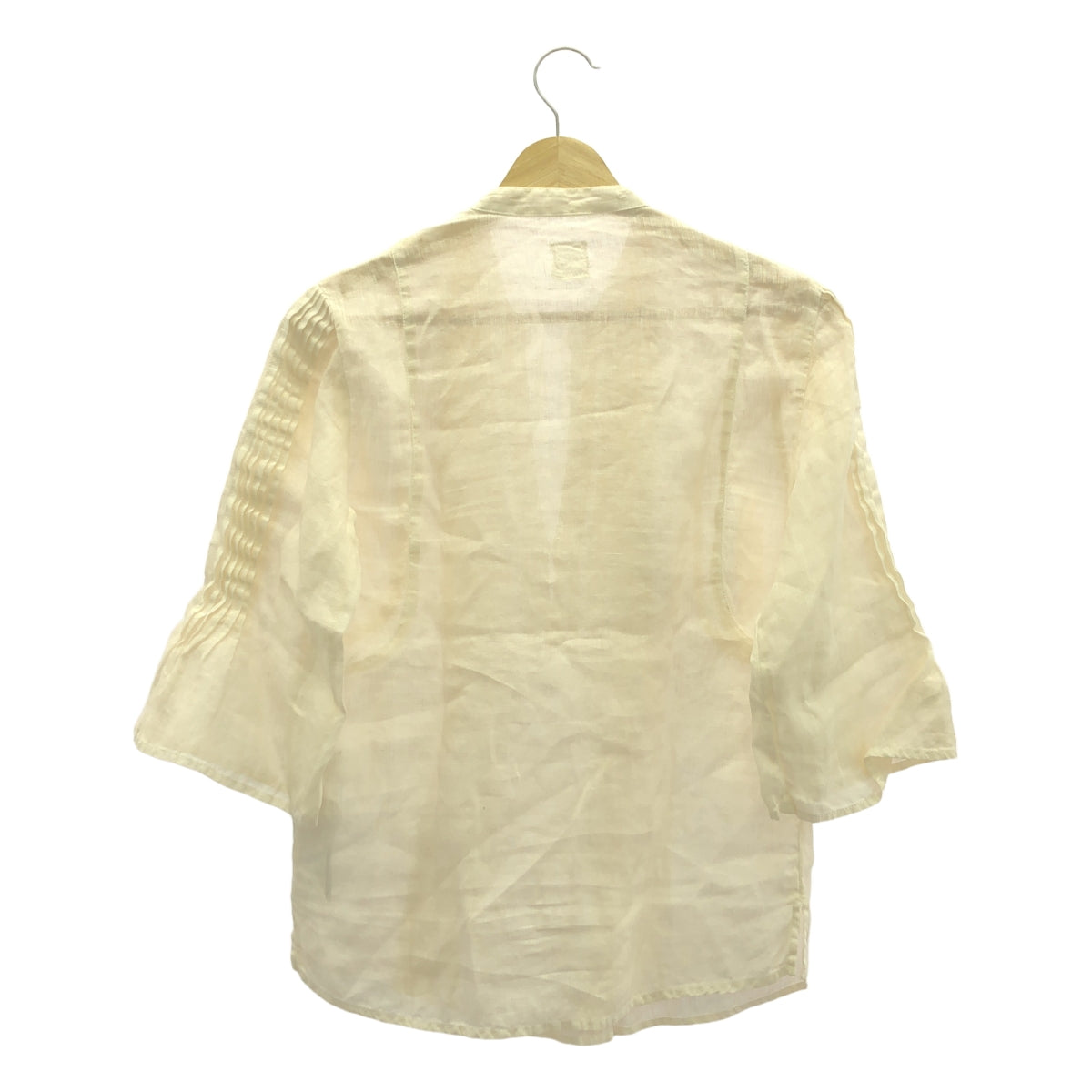 120% lino / 120% lino | Linen pin tuck pleated key neck shirt blouse | 42 | Women's