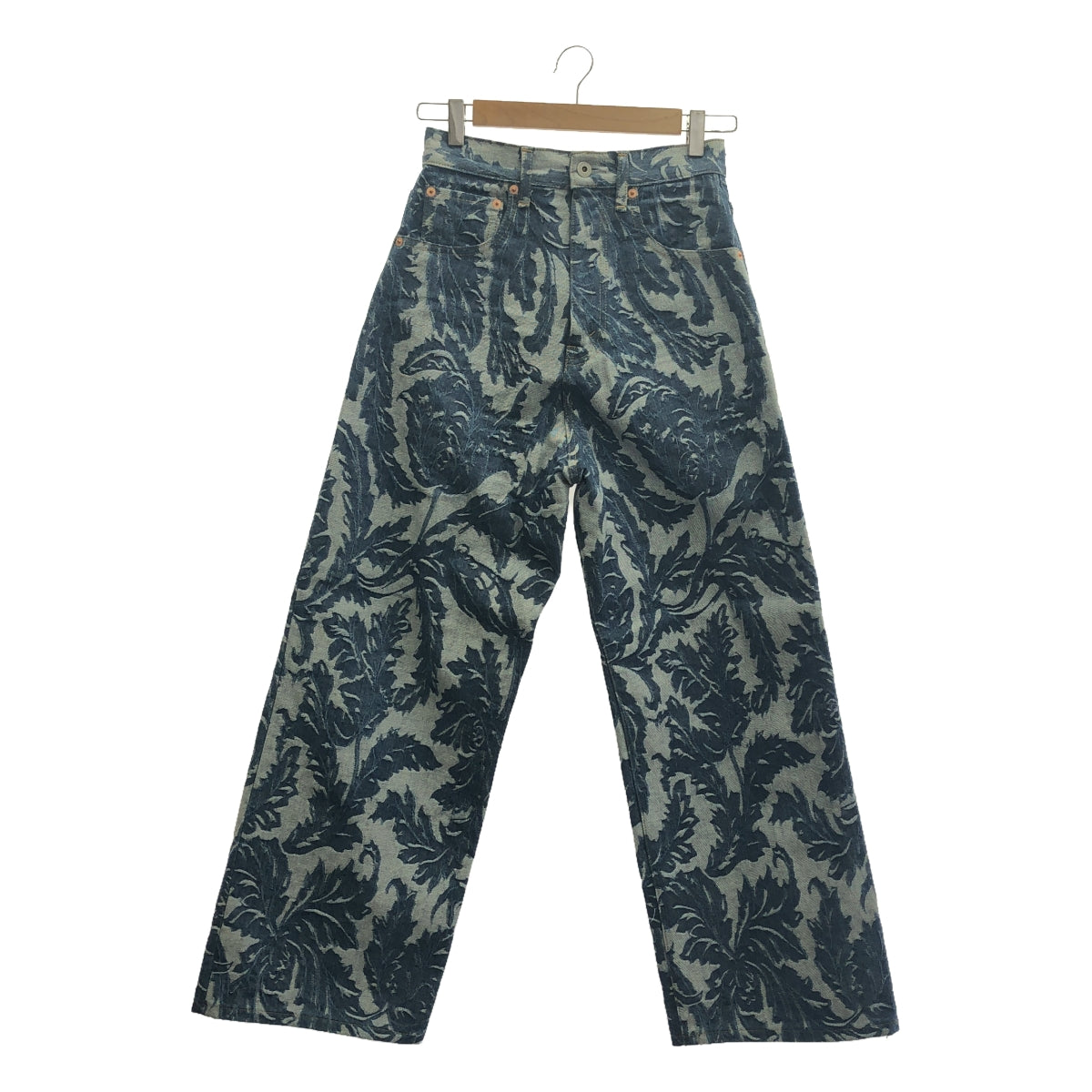 【美品】 JUNYA WATANABE COMME des GARCONS / ジュンヤワタナベ | 2019SS | ジャガード ワイド デニムパンツ | XS | インディゴ | レディース