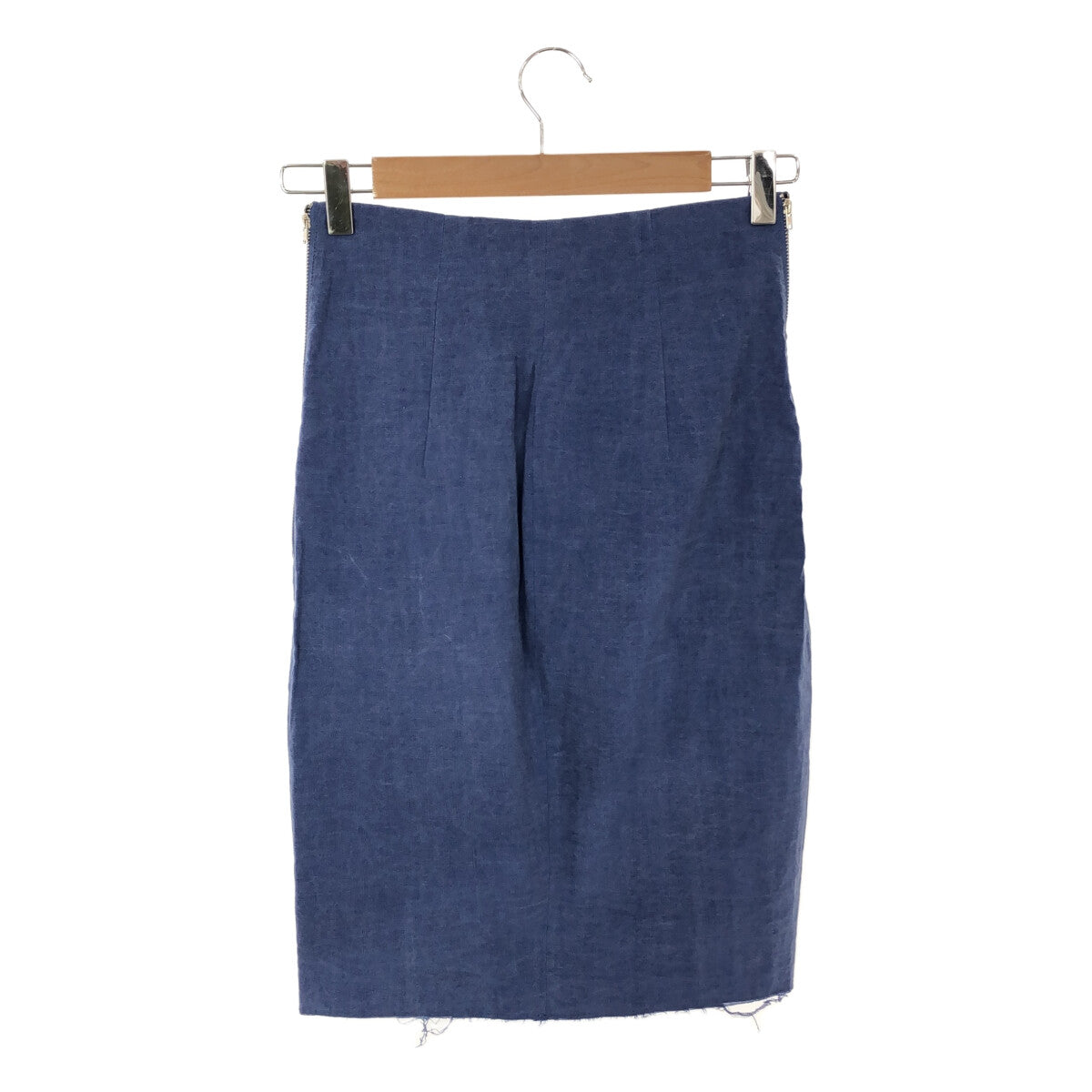 Acne | Cut-off Side Zip Skirt | 34 | Blue | Women's