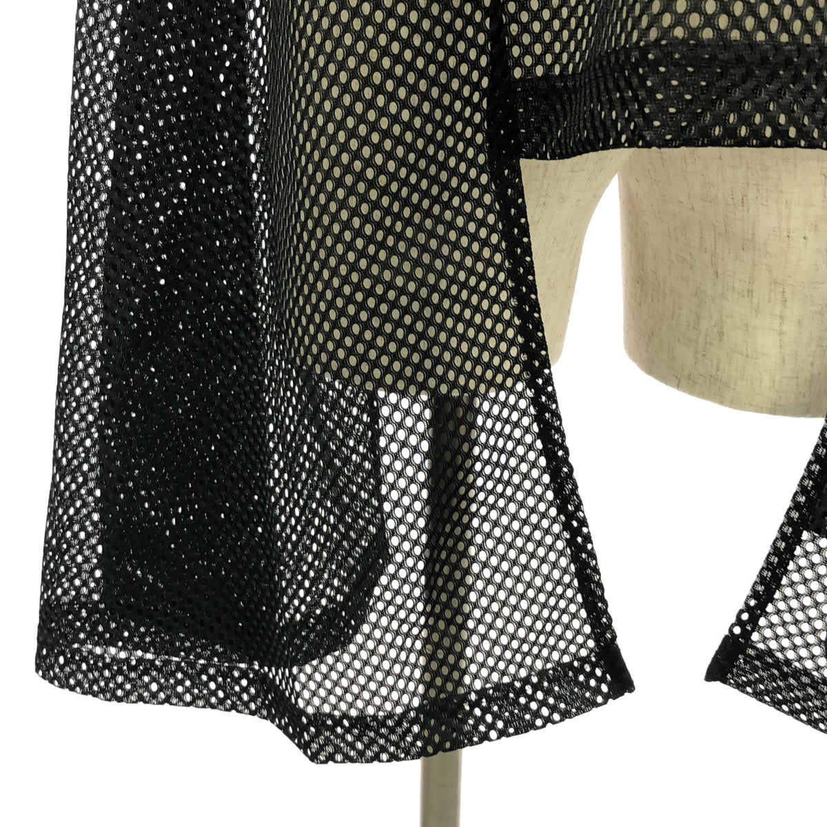 【美品】 COMME des GARCONS HOMME PLUS / コムデギャルソンオムプリュス | 2024SS | ポリエステル 変形 メッシュ ロング プルオーバー トップス | M | ブラック | メンズ