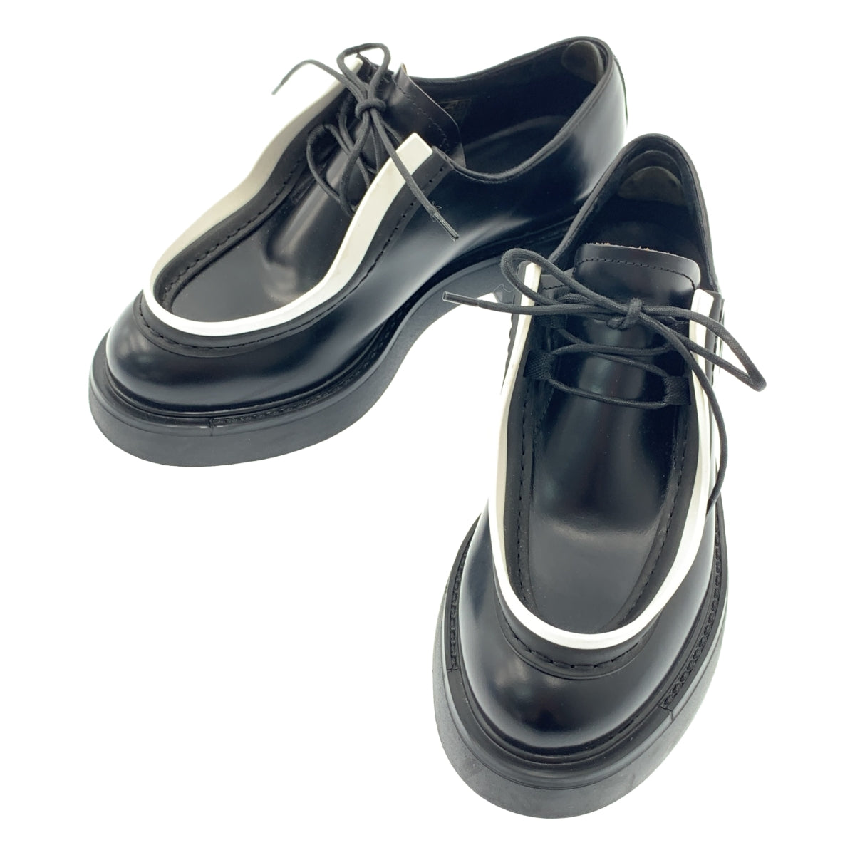 PRADA / 프라다 | DIAPASON BRUSHED LEATHER LACEUP SHOES 브러쉬 가죽 레이스 업 신발 | 37 |