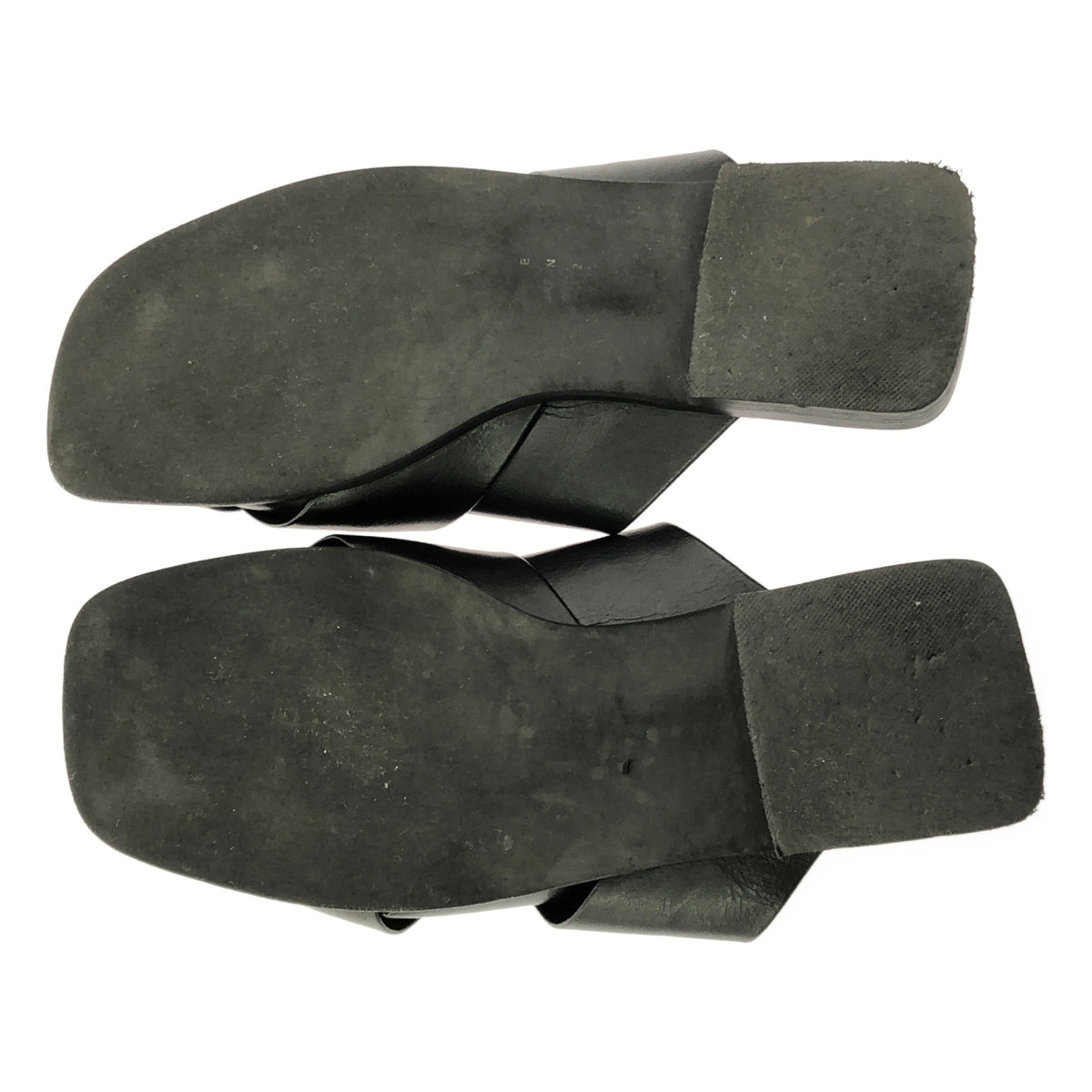 OHGA | Cross flat sandals | Black | Women's