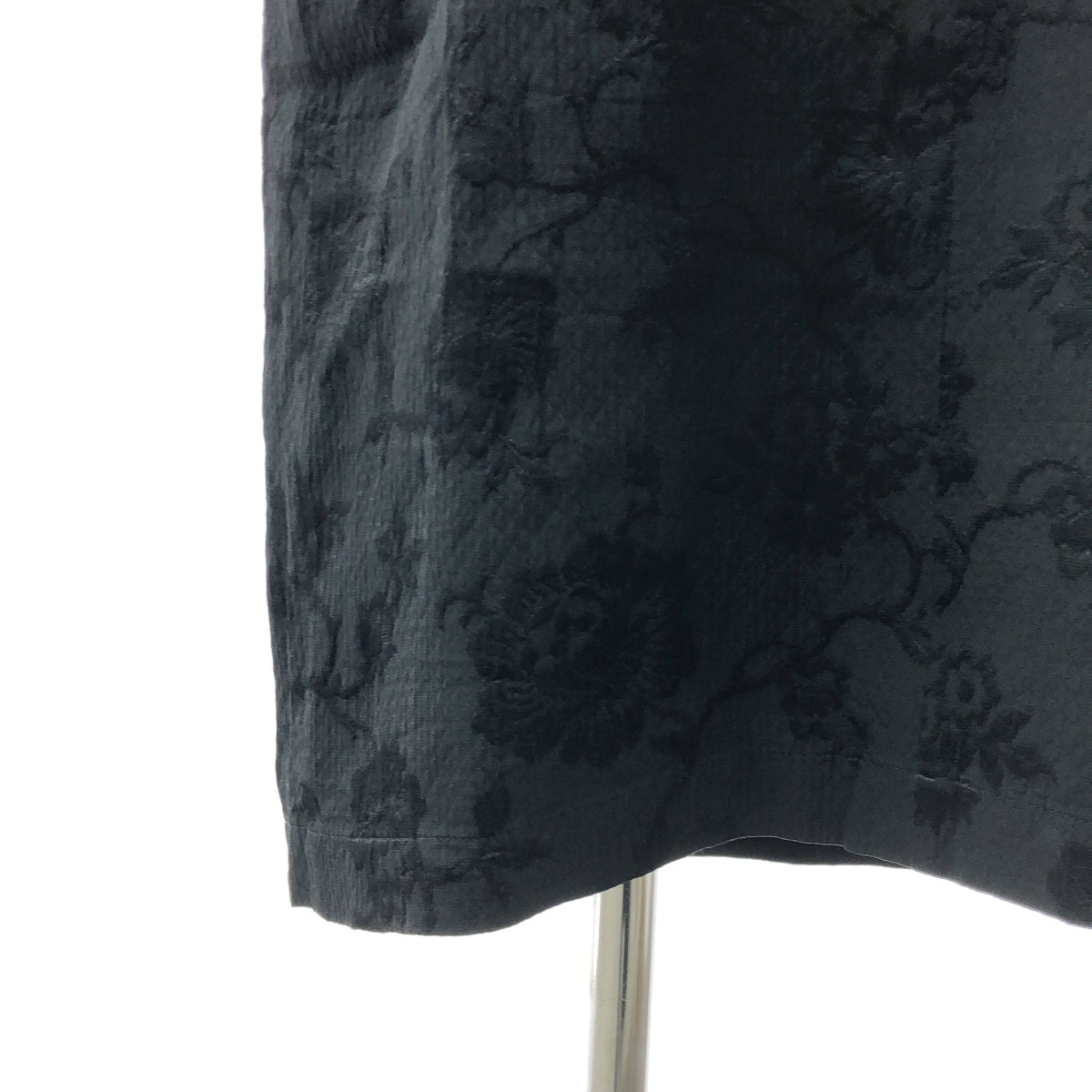 【미품】 tricot COMME des GARCONS / 트리코콤 데 갤슨 | 2012SS | 레이온 자가드 플라워 백개더 리본 원피스 | S | 블랙 | 여성