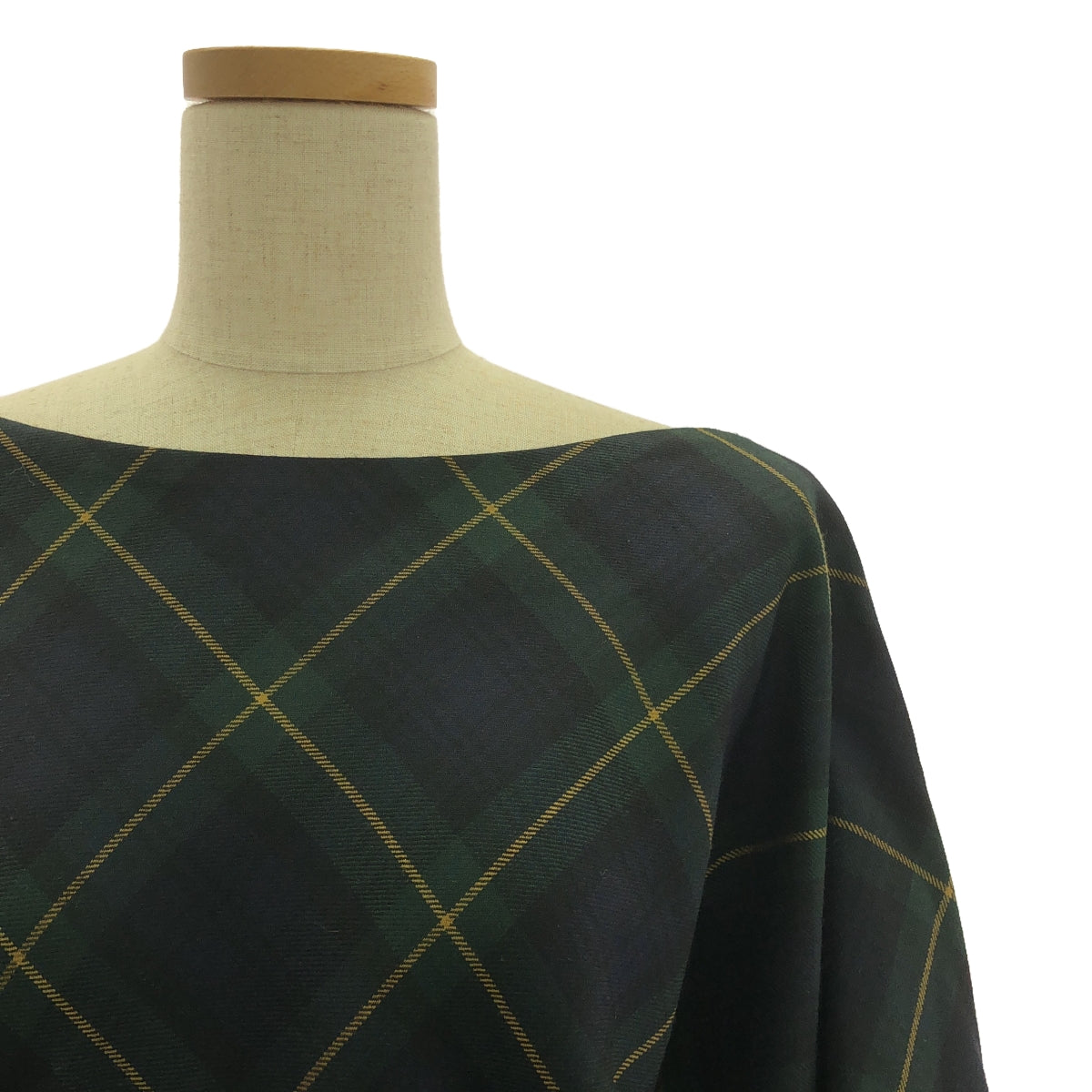 【美品】  MADISON BLUE / マディソンブルー | 2023AW | DRAPED BOAT DRESS TARTAN / アシンメトリー 裾サイドジップ ドレス ワンピース / 総裏地 | 01(S) | CHECKED NAVY | レディース