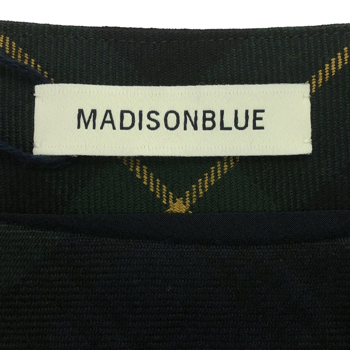 【美品】  MADISON BLUE / マディソンブルー | 2023AW | DRAPED BOAT DRESS TARTAN / アシンメトリー 裾サイドジップ ドレス ワンピース / 総裏地 | 01(S) | CHECKED NAVY | レディース