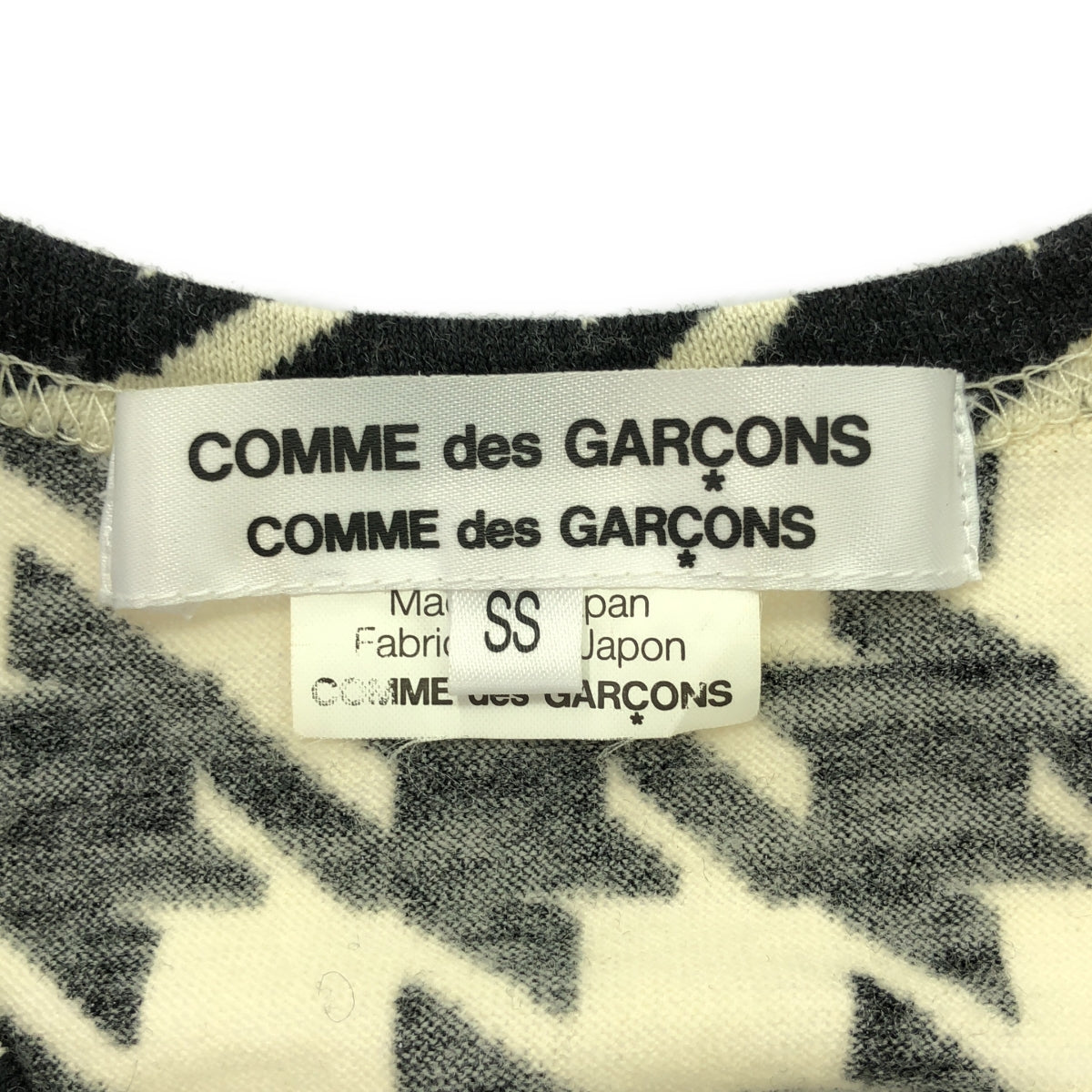 COMME des GARCONS COMME des GARCONS / コムコム | 2008AW | 千鳥格子 総柄 カーディガン | SS | ブラック/アイボリー | レディース