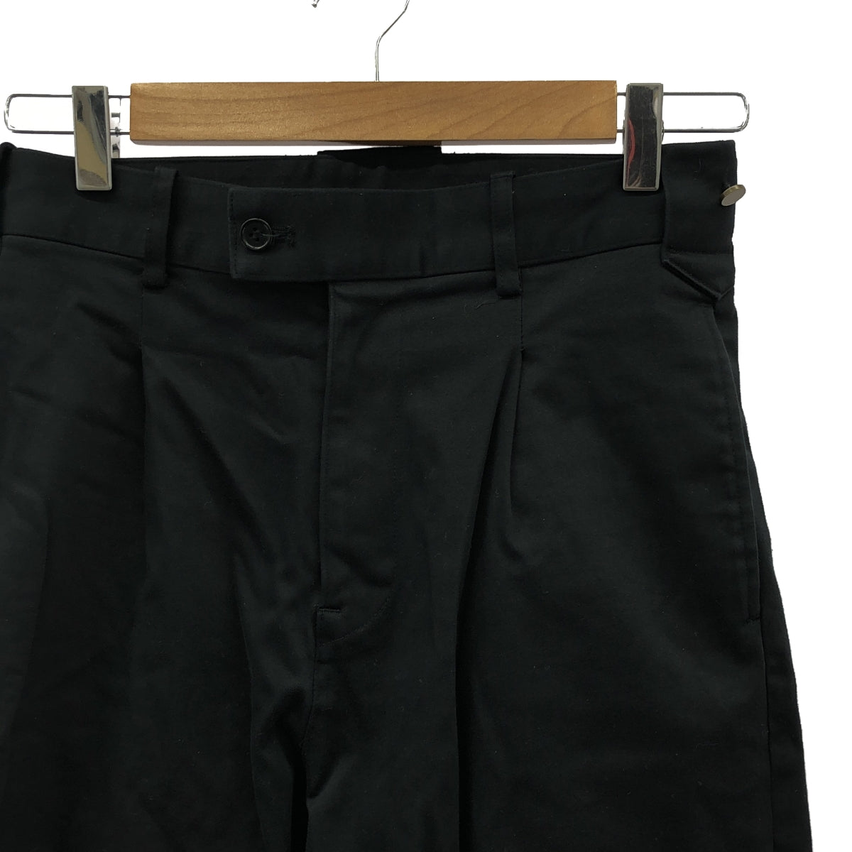madder madder / マダマダ | TICKET PANTS コットン ストレッチ タック チケット パンツ | 1 | ブラック | レディース