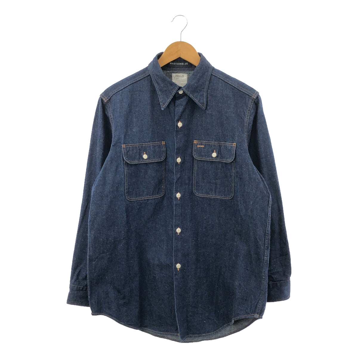 中古】マディソンブルー MADISONBLUE HAMPTON BACK SATIN SHIRT ダブルポケット シャツ 長袖 01 紺 ネイビー  /HK