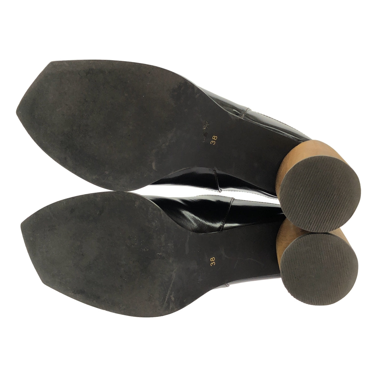 ENFOLD / 엠 폴드 | 청키 힐 우드 뮬 샌들 | 38 | 다크 브라운 | 여성