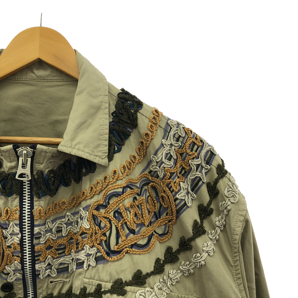 sacai / サカイ | 2023SS | Eric Haze Code Embroidery L/S Shirt / エンブロイダリー シャツ ジャケット | 2 | カーキグレー系 | メンズ