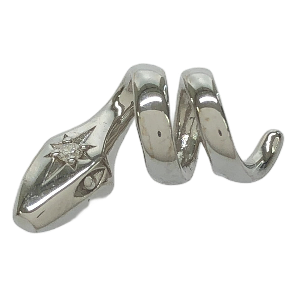 STAR JEWELRY | 2025SS | The Fortune Snake Necklace Charm SV925 (PT1000 coating) 0.01ct diamond |