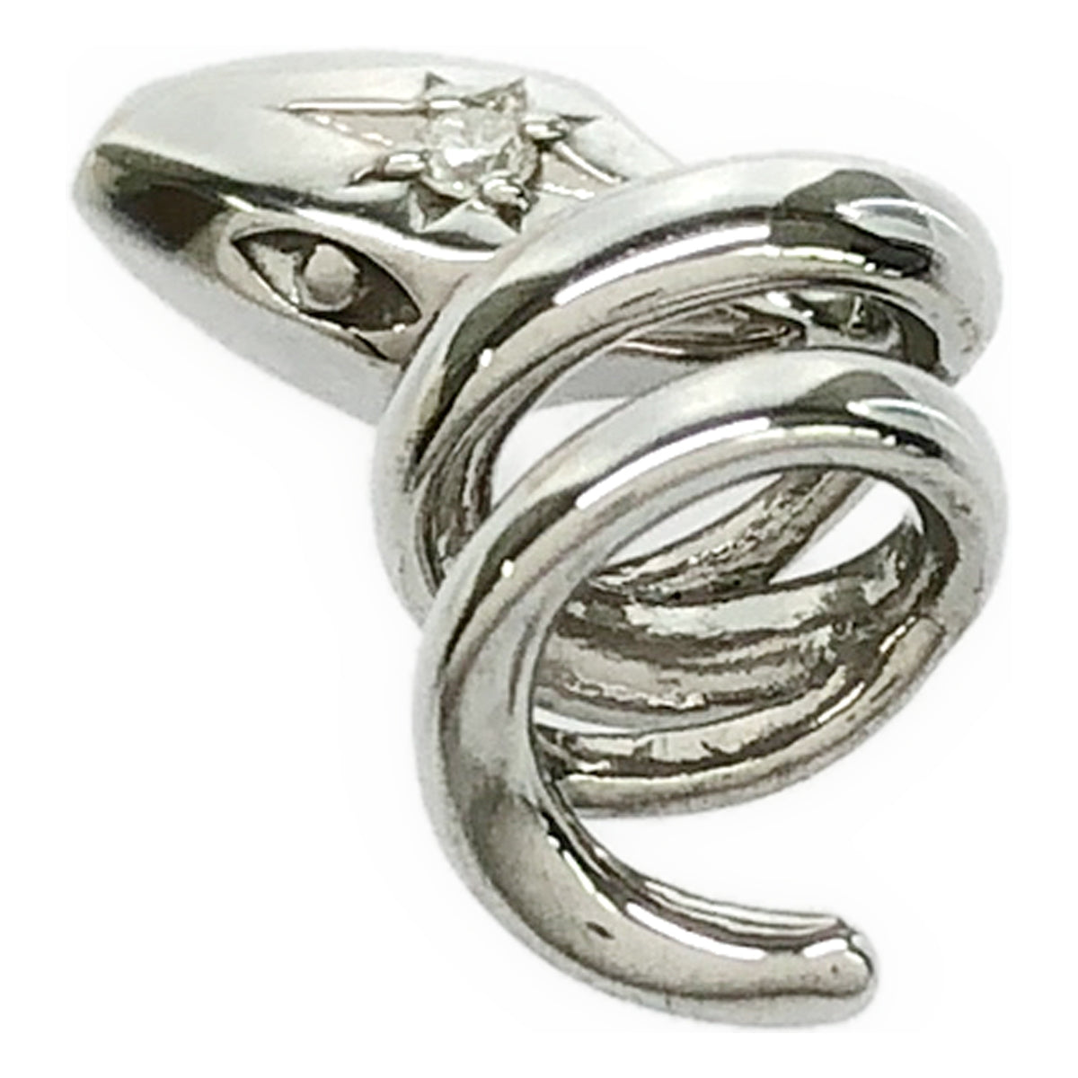 STAR JEWELRY | 2025SS | The Fortune Snake Necklace Charm SV925 (PT1000 coating) 0.01ct diamond |