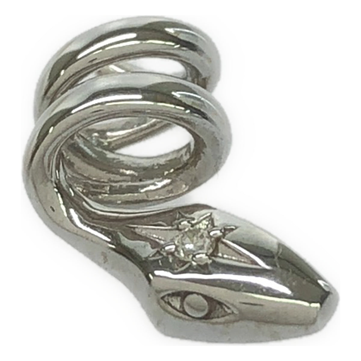 STAR JEWELRY | 2025SS | The Fortune Snake Necklace Charm SV925 (PT1000 coating) 0.01ct diamond |