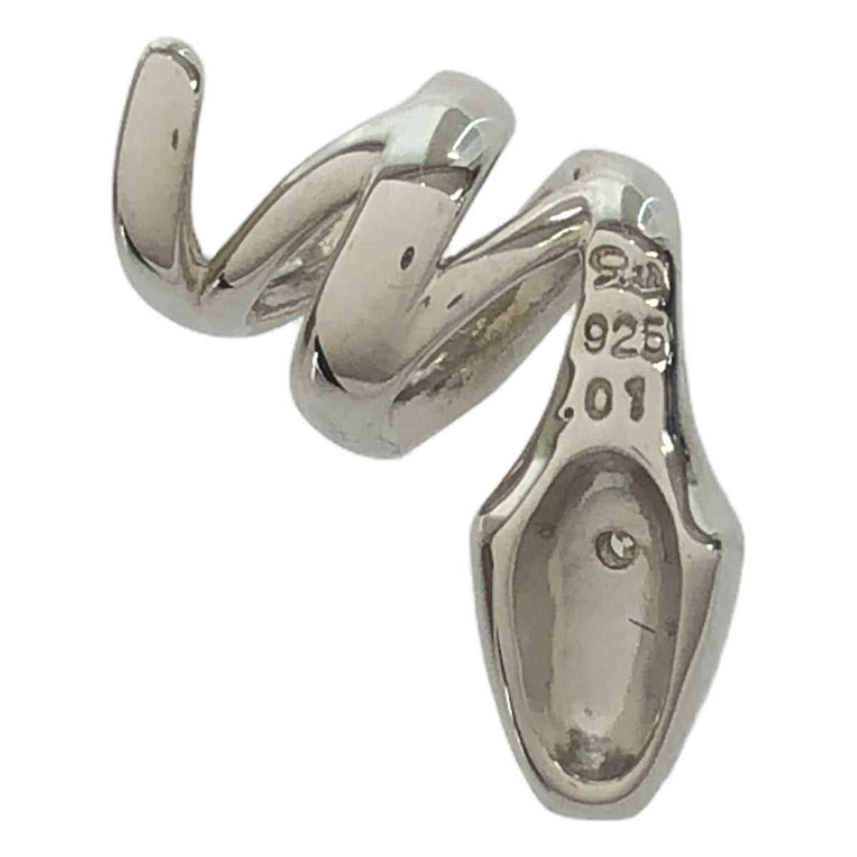 STAR JEWELRY | 2025SS | The Fortune Snake Necklace Charm SV925 (PT1000 coating) 0.01ct diamond |