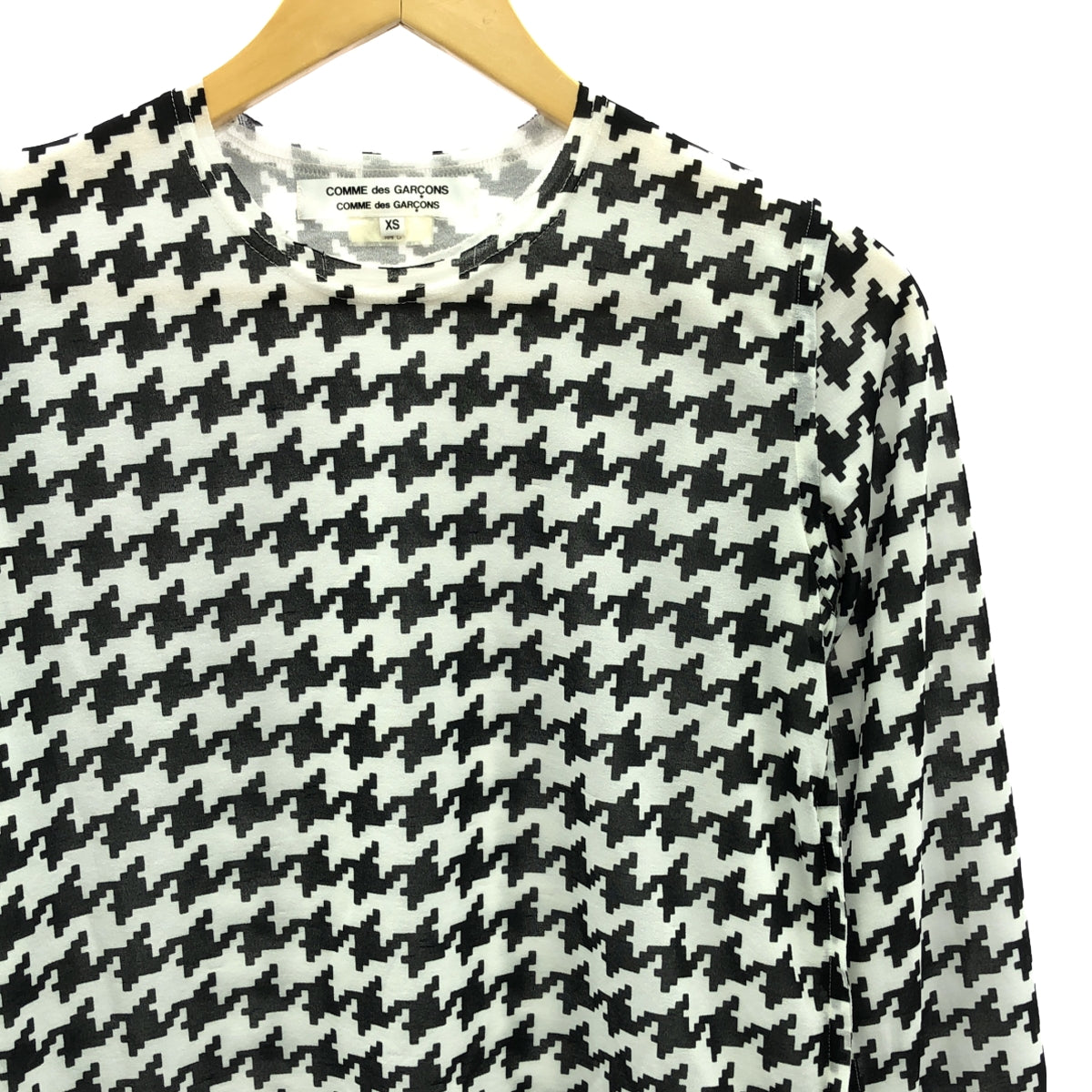 COMME des GARCONS COMME des GARCONS / コムコム | 2009AW | 千鳥格子 総柄 カットソー | XS | ブラック/ホワイト | レディース