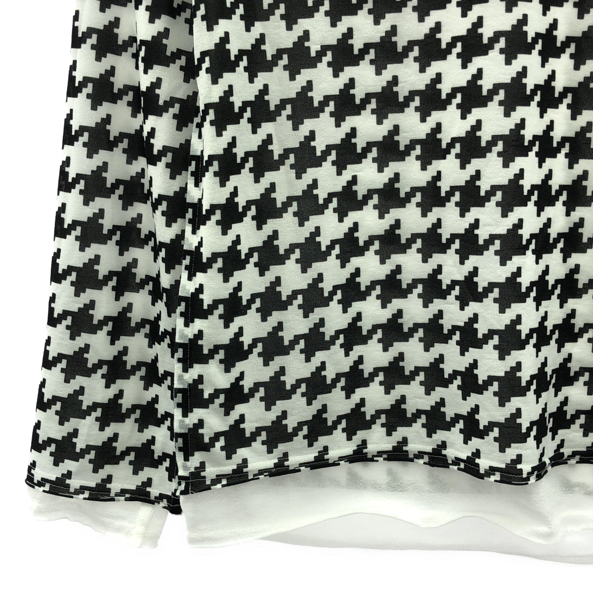 COMME des GARCONS COMME des GARCONS / コムコム | 2009AW | 千鳥格子 総柄 カットソー | XS | ブラック/ホワイト | レディース