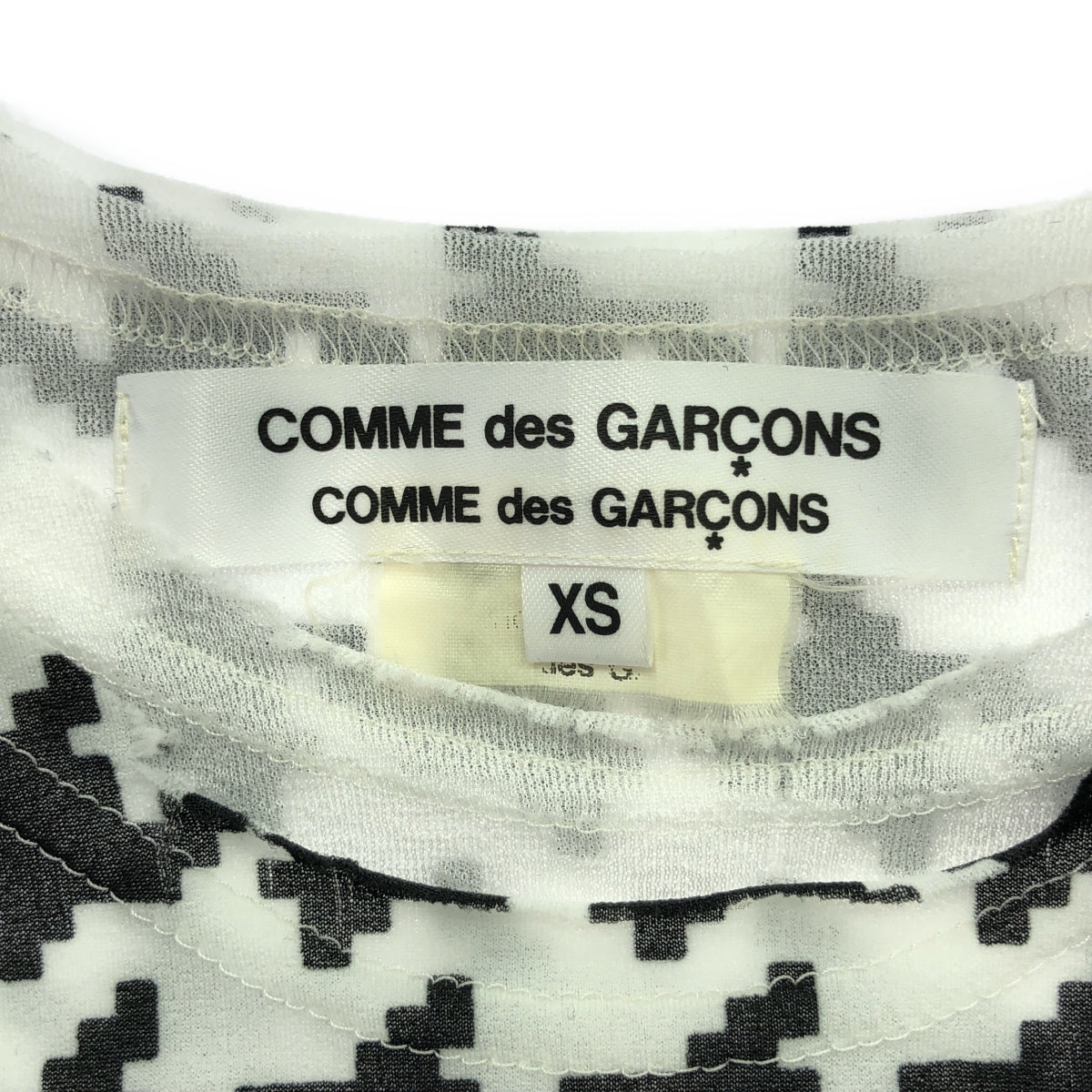 COMME des GARCONS COMME des GARCONS / コムコム | 2009AW | 千鳥格子 総柄 カットソー | XS | ブラック/ホワイト | レディース