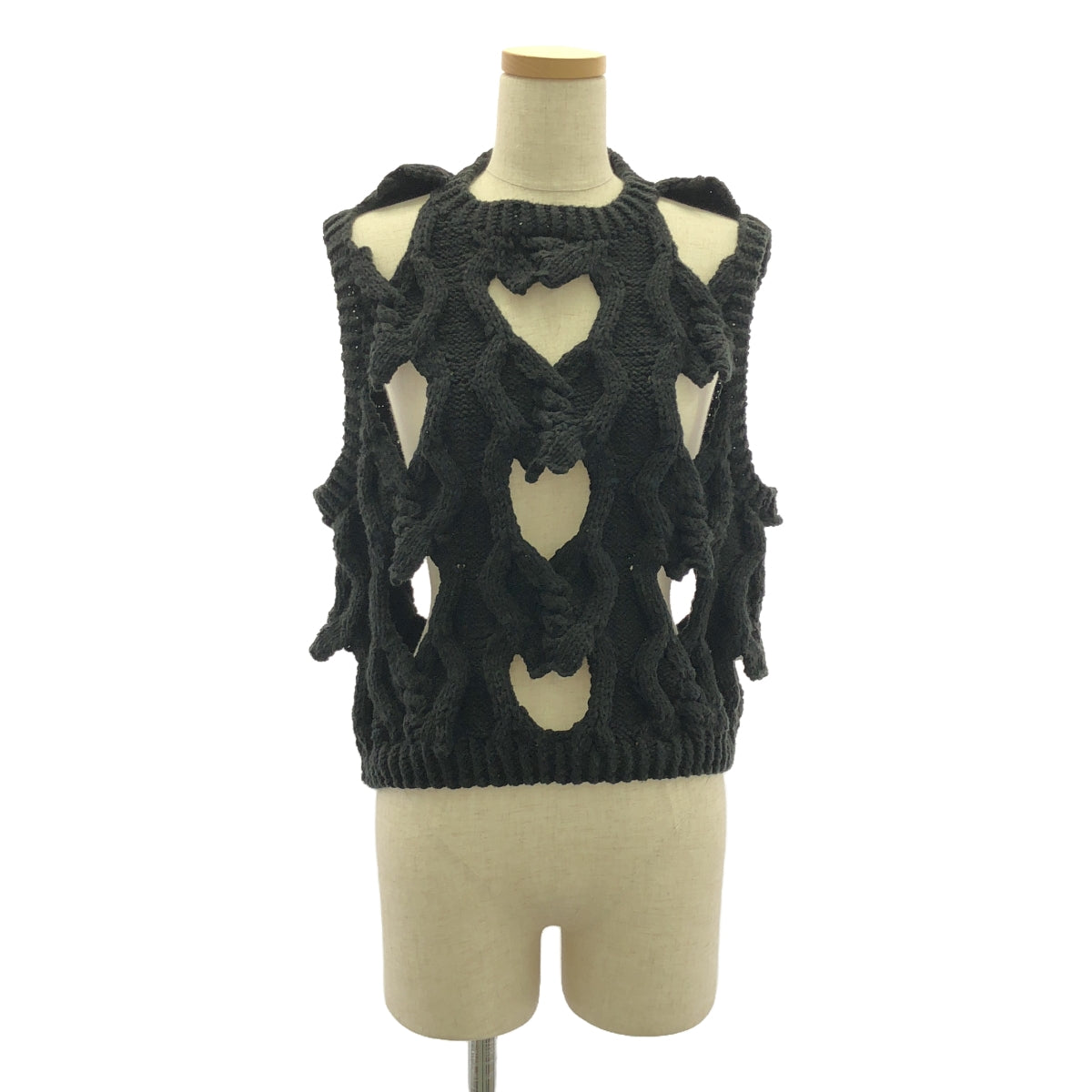 Pillings  / ピリングス | コットン スリーブレス ニット | 04 | ブラック | レディース