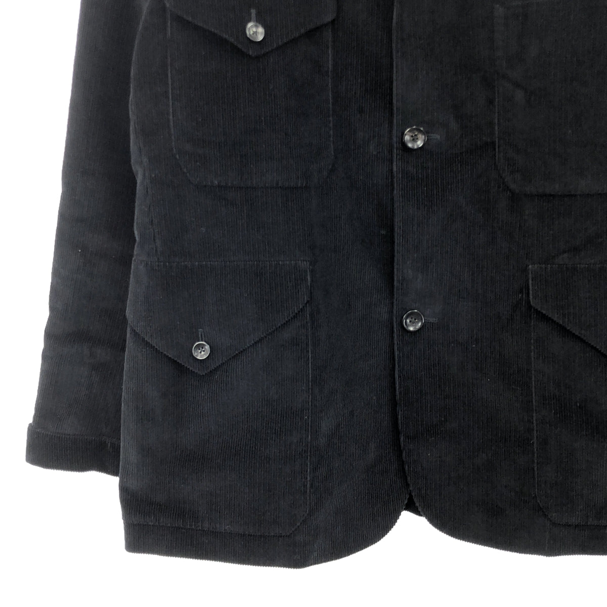 【美品】 ORBIUM / オルビウム | 4-A TROPICAL OFFICER JACKET コーデュロイ トロピカル オフィサージャケット | 48 | ブラック | メンズ