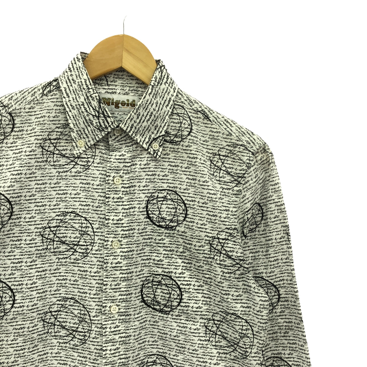 NIGOLD by UNITED ARROWS / ニゴールド バイ ユナイテッドアローズ | ×FUTURA BRD BD SHIRT フューチュラ アトミック柄 シャツ | S | ホワイト / ブラック | メンズ