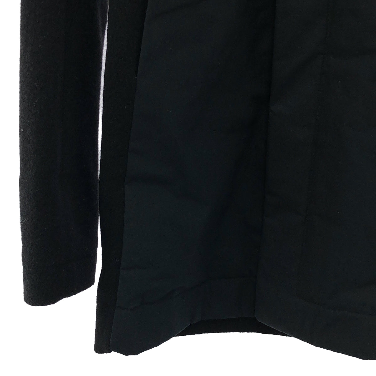 Rick Owens / リックオウエンス | ウール カーフレザー パネル切替 ステンカラーコート | 48 | メンズ