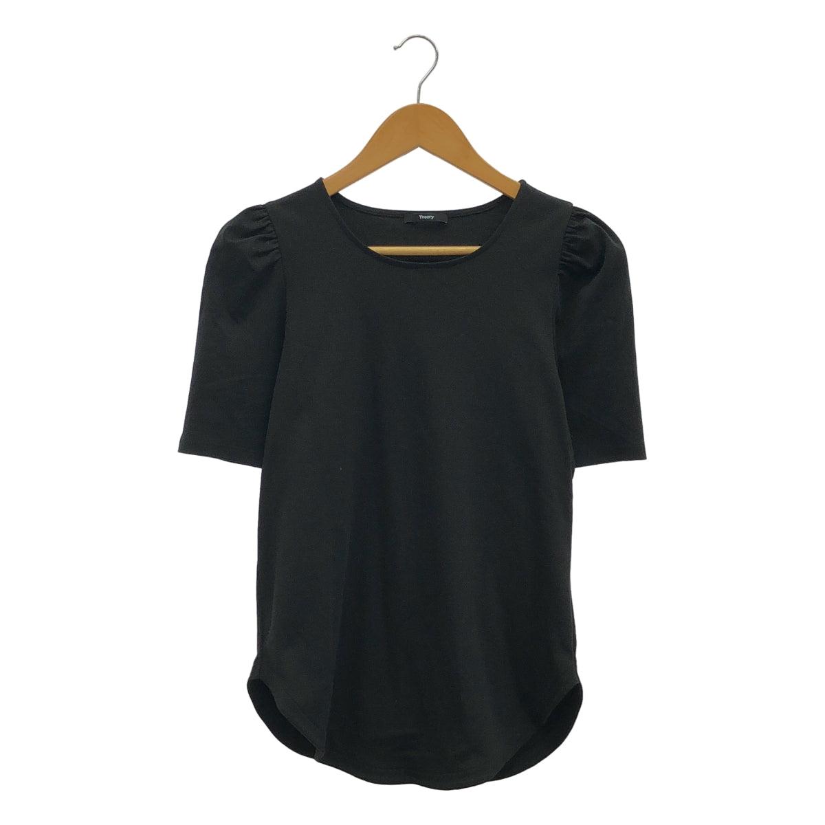 theory / 세올리 | Clinton Knit N SS Ruched Tee 컷소우 | S | 블랙 | 여성