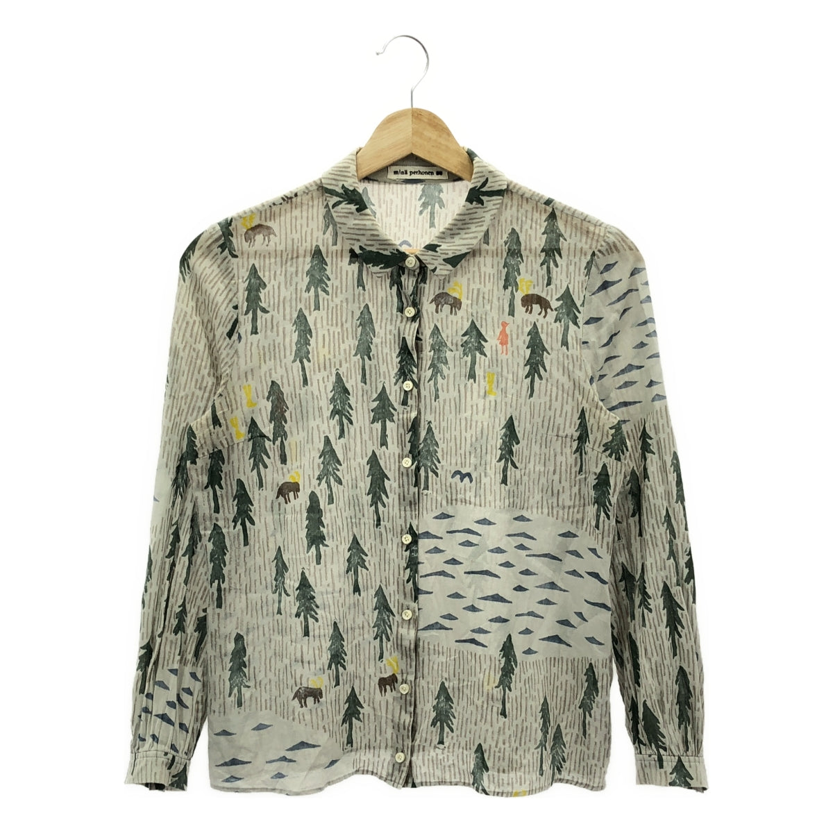 mina perhonen | 2018-19 a/w | one day / voile print shirt blouse | 36 | women's